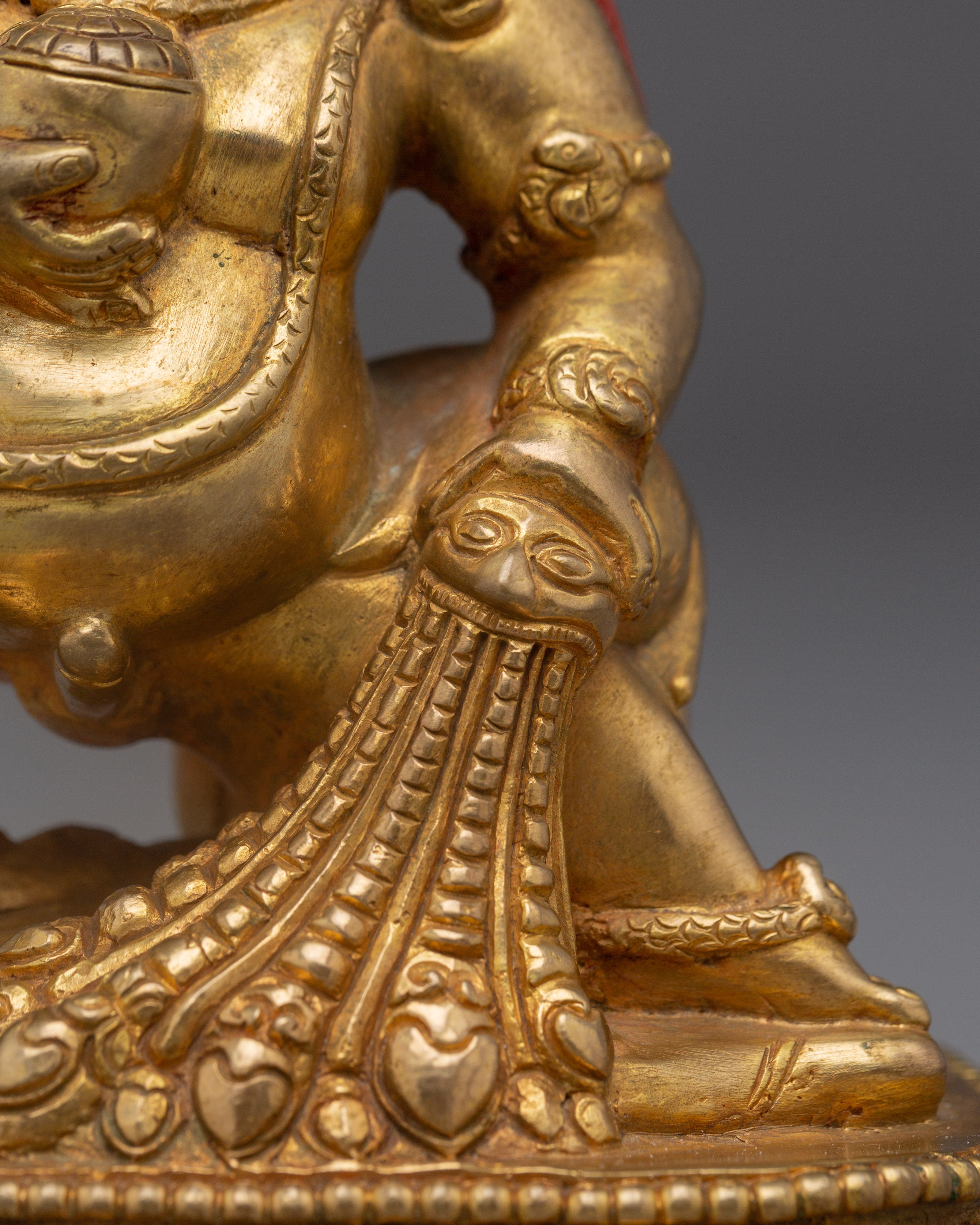 Golden Copper Black Dzambhala Statue | Guardian of Wealth