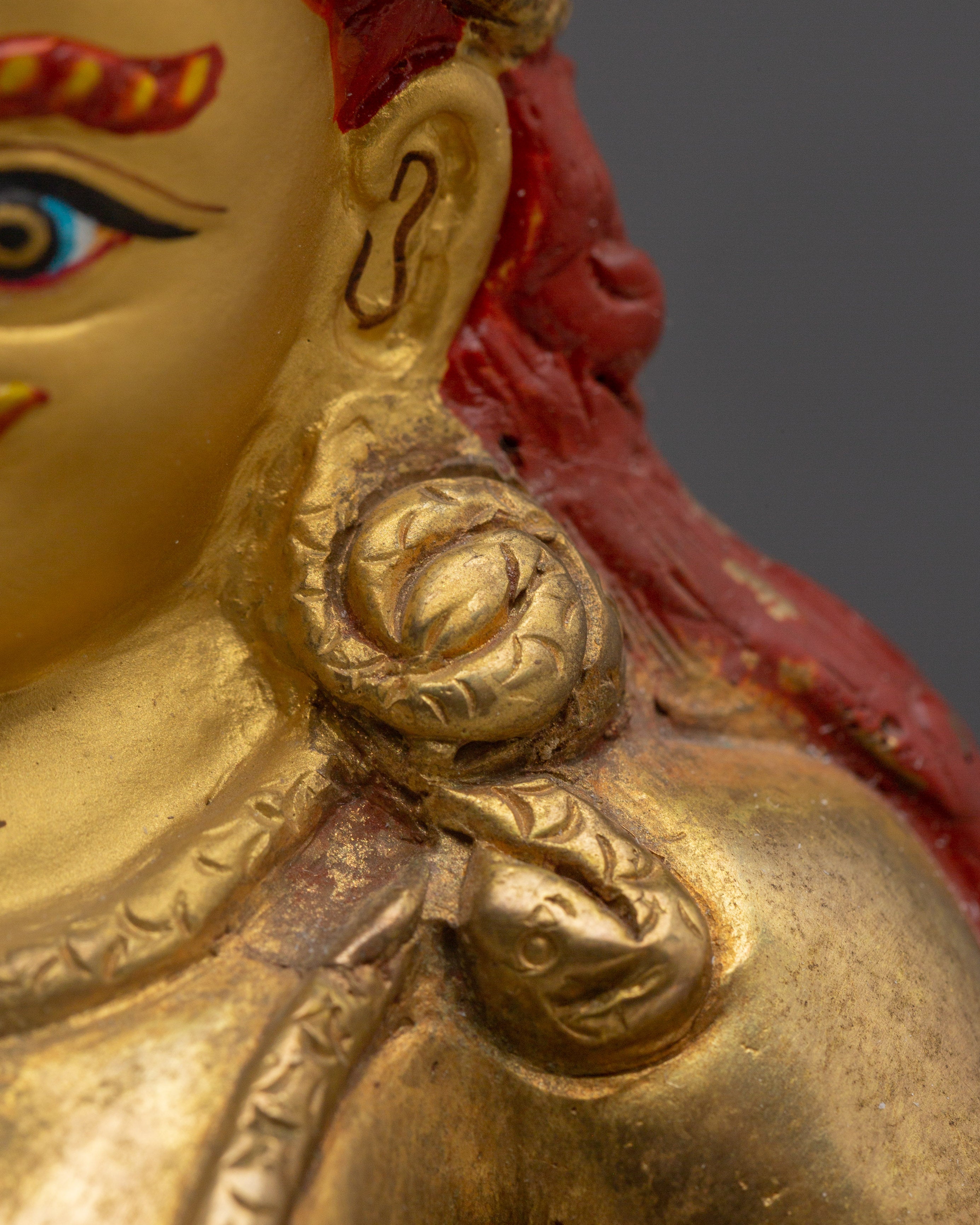 Golden Copper Black Dzambhala Statue | Guardian of Wealth