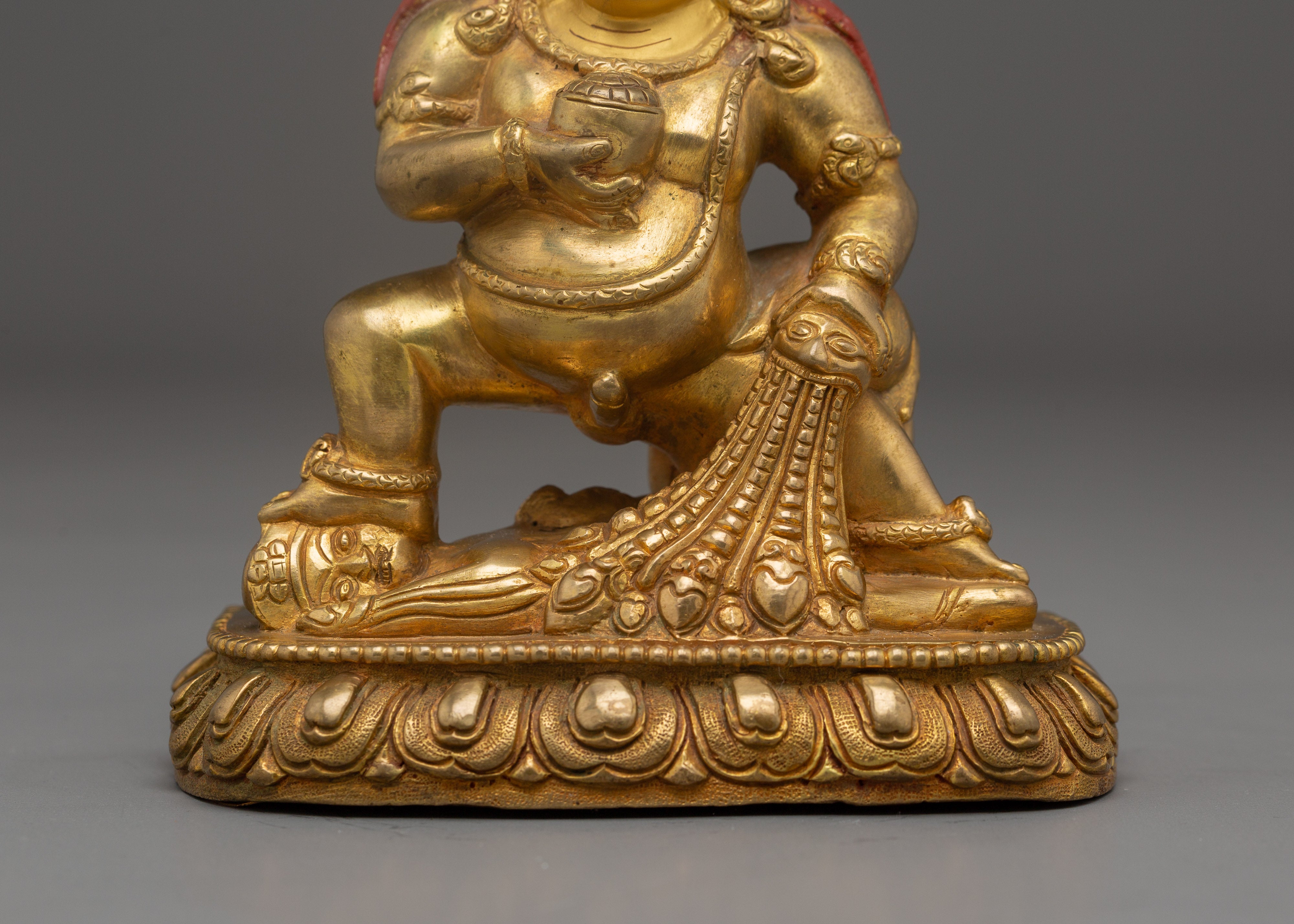 Golden Copper Black Dzambhala Statue | Guardian of Wealth