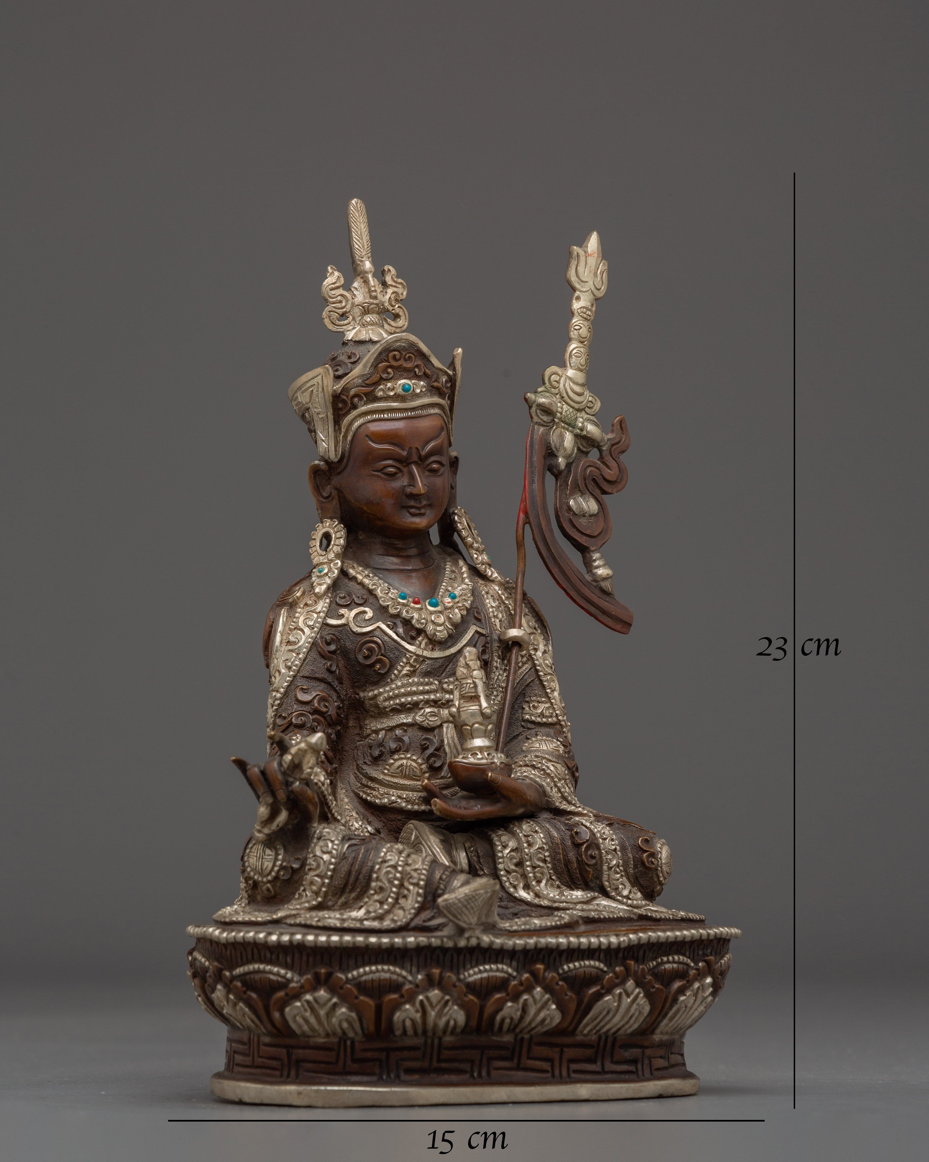 oxidized-and-silver-plated-guru-rinpoche-statue