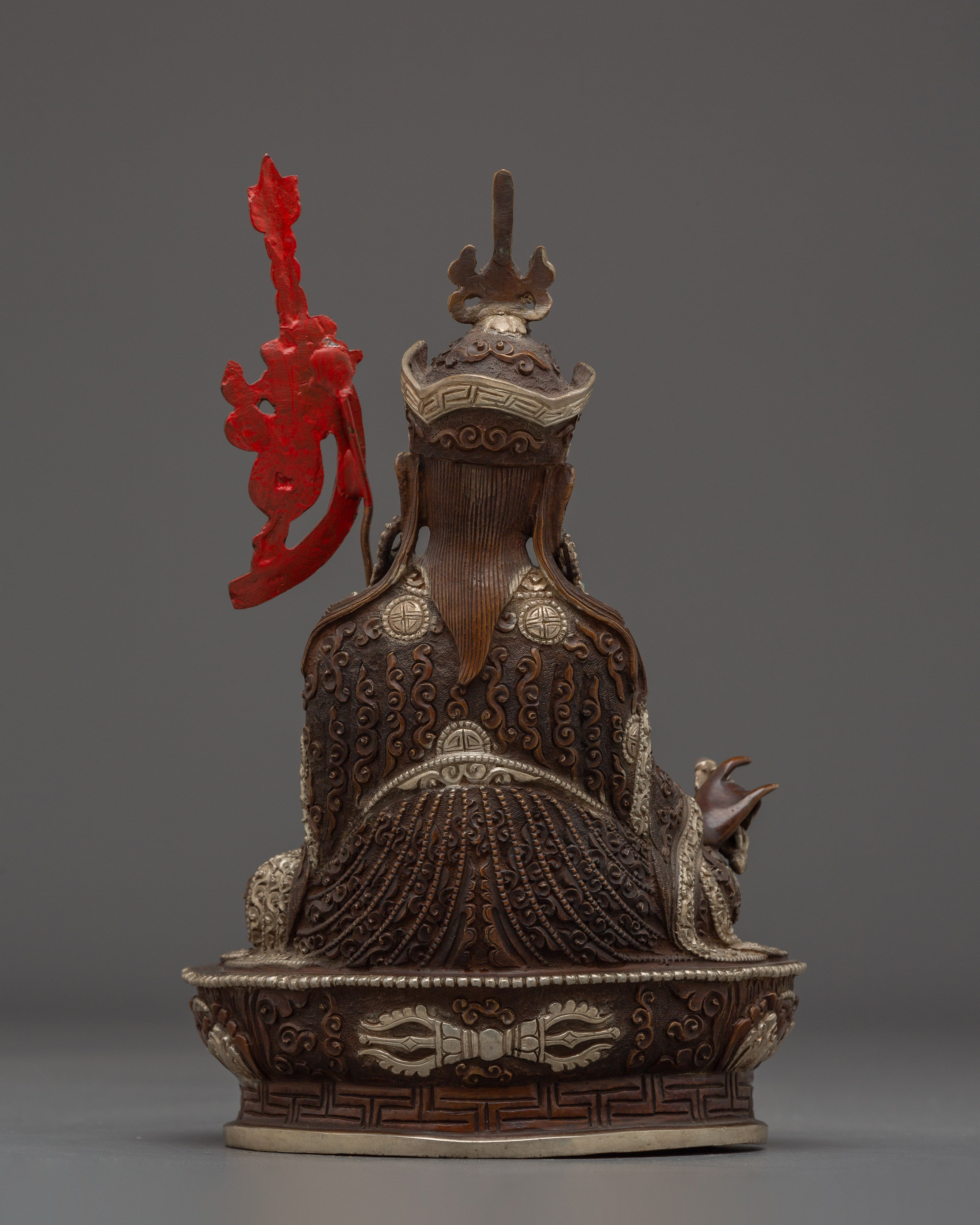 Oxidized and Silver Plated Guru Rinpoche Statue | Lotus Born, Wisdom Given