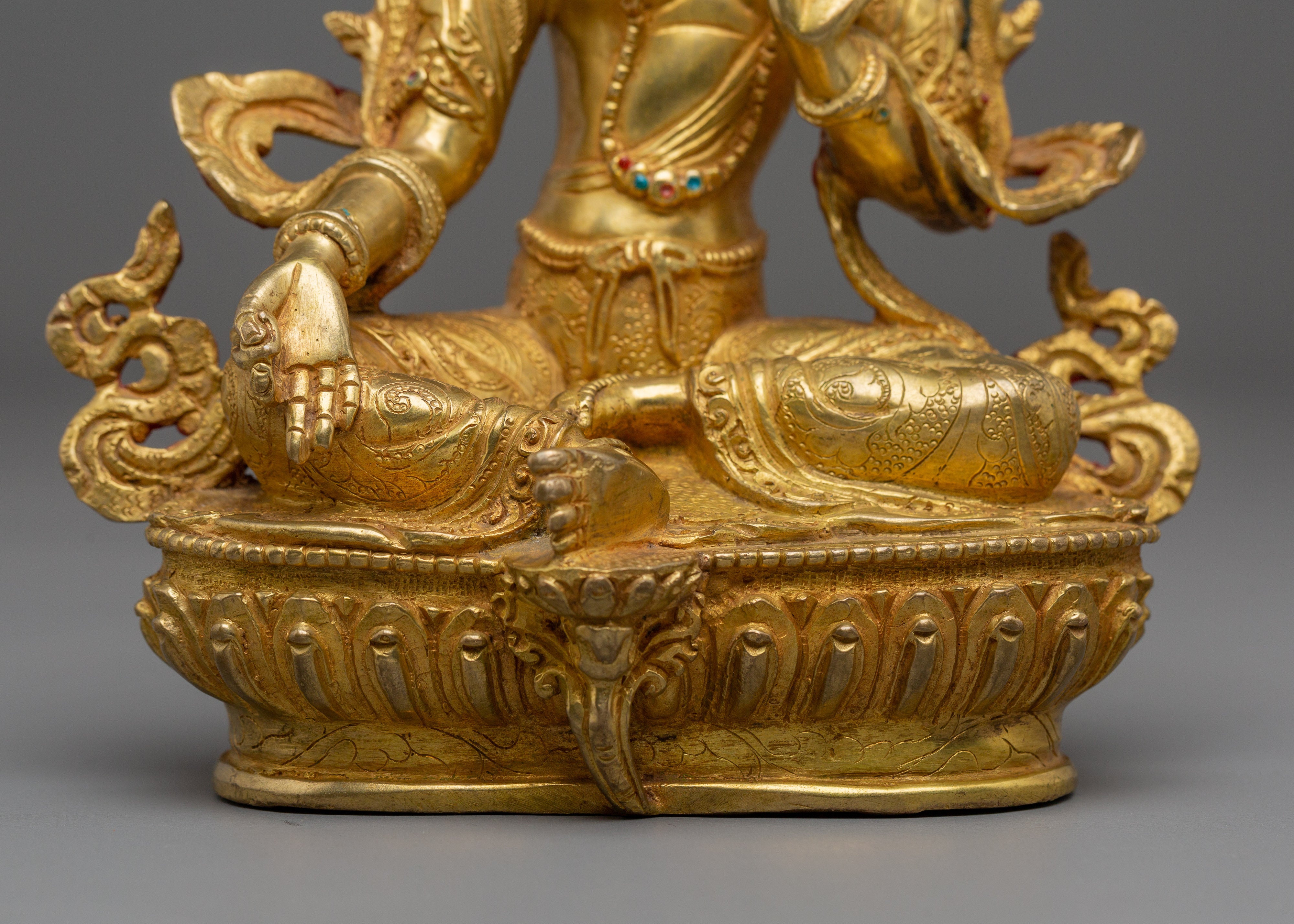 Divine Liberator Green Tara | Gold Gilded Statue