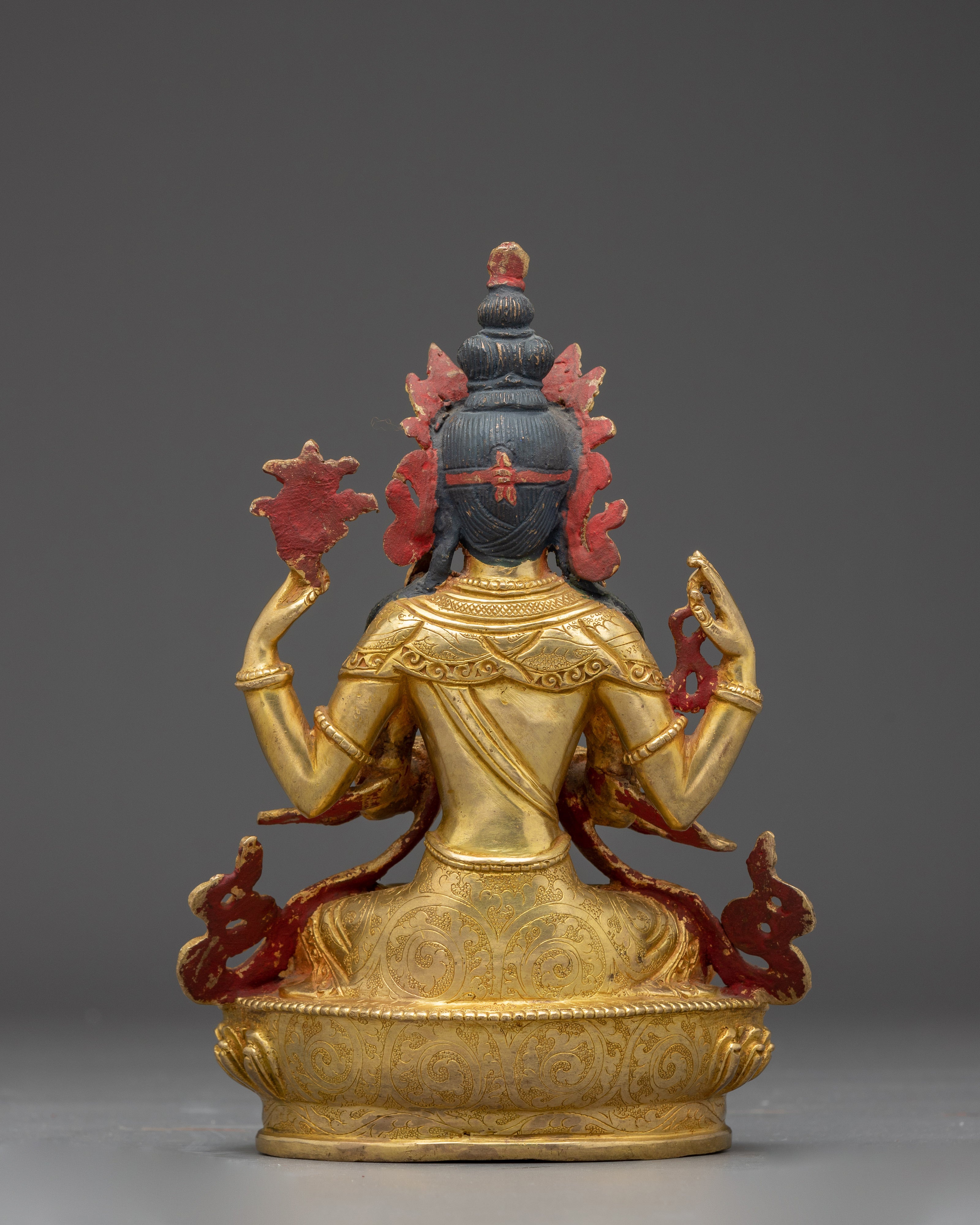 Copper Chenrezig Statue: Lord of Compassion