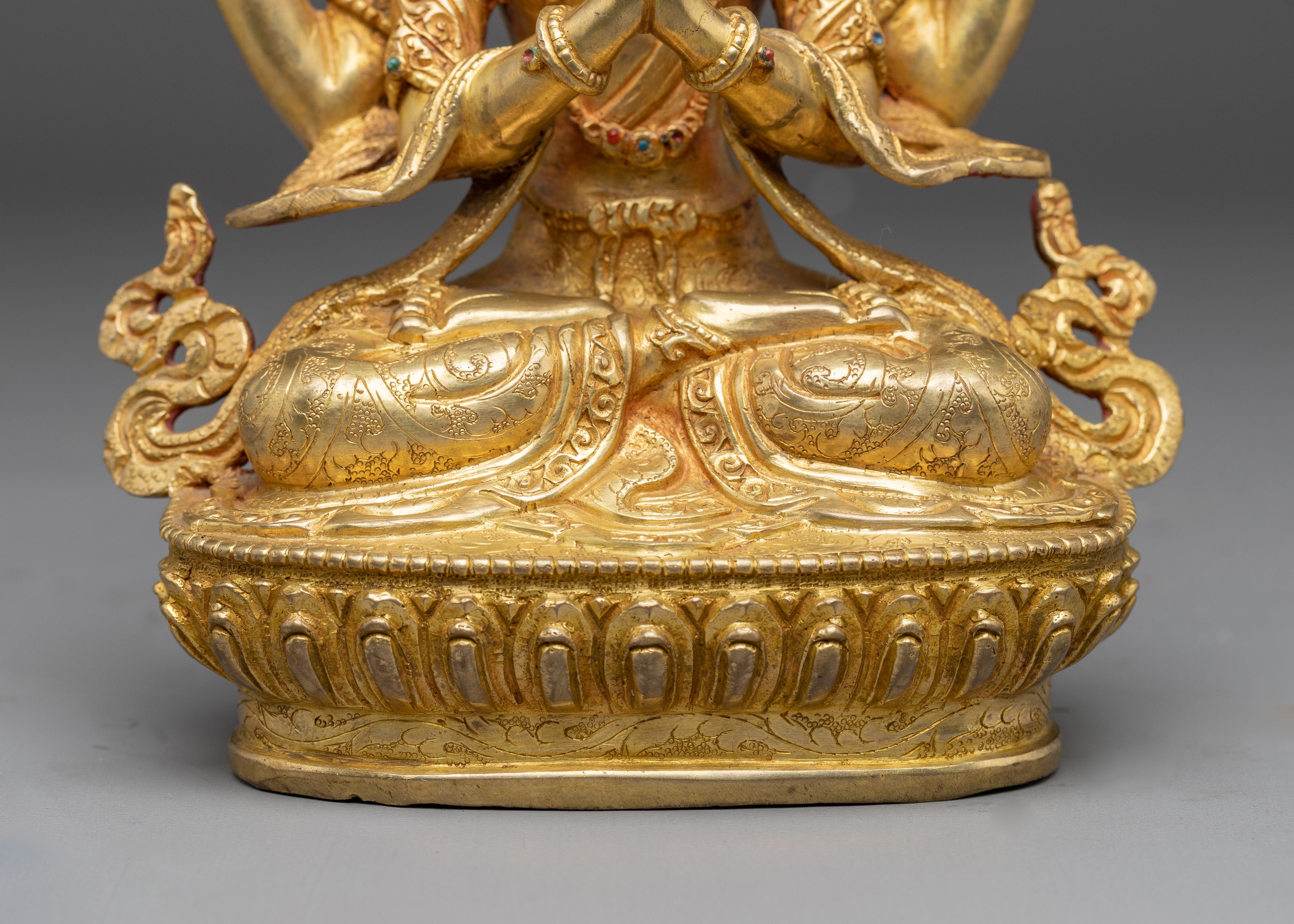 Copper Chenrezig Statue: Lord of Compassion