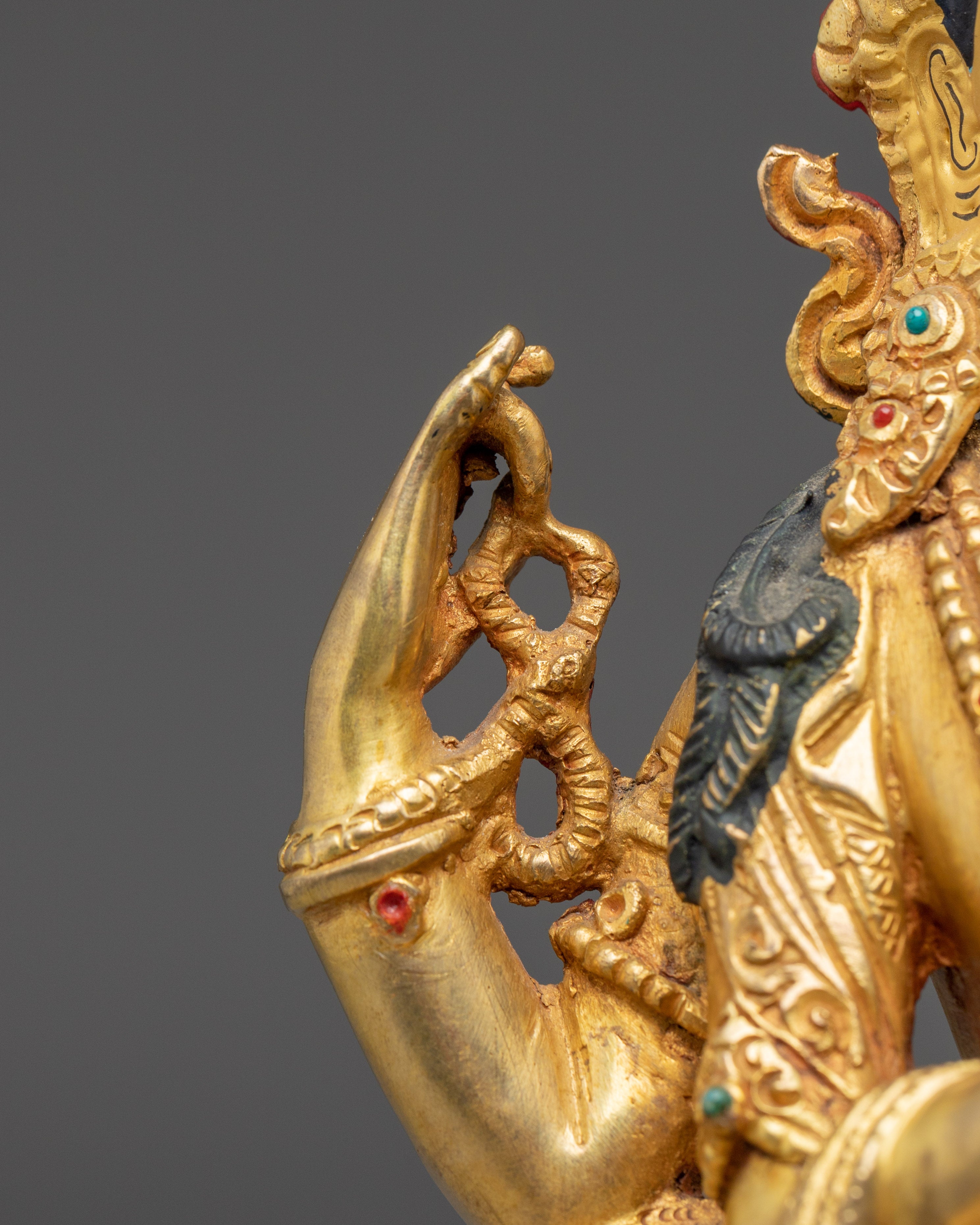 Copper Chenrezig Statue: Lord of Compassion