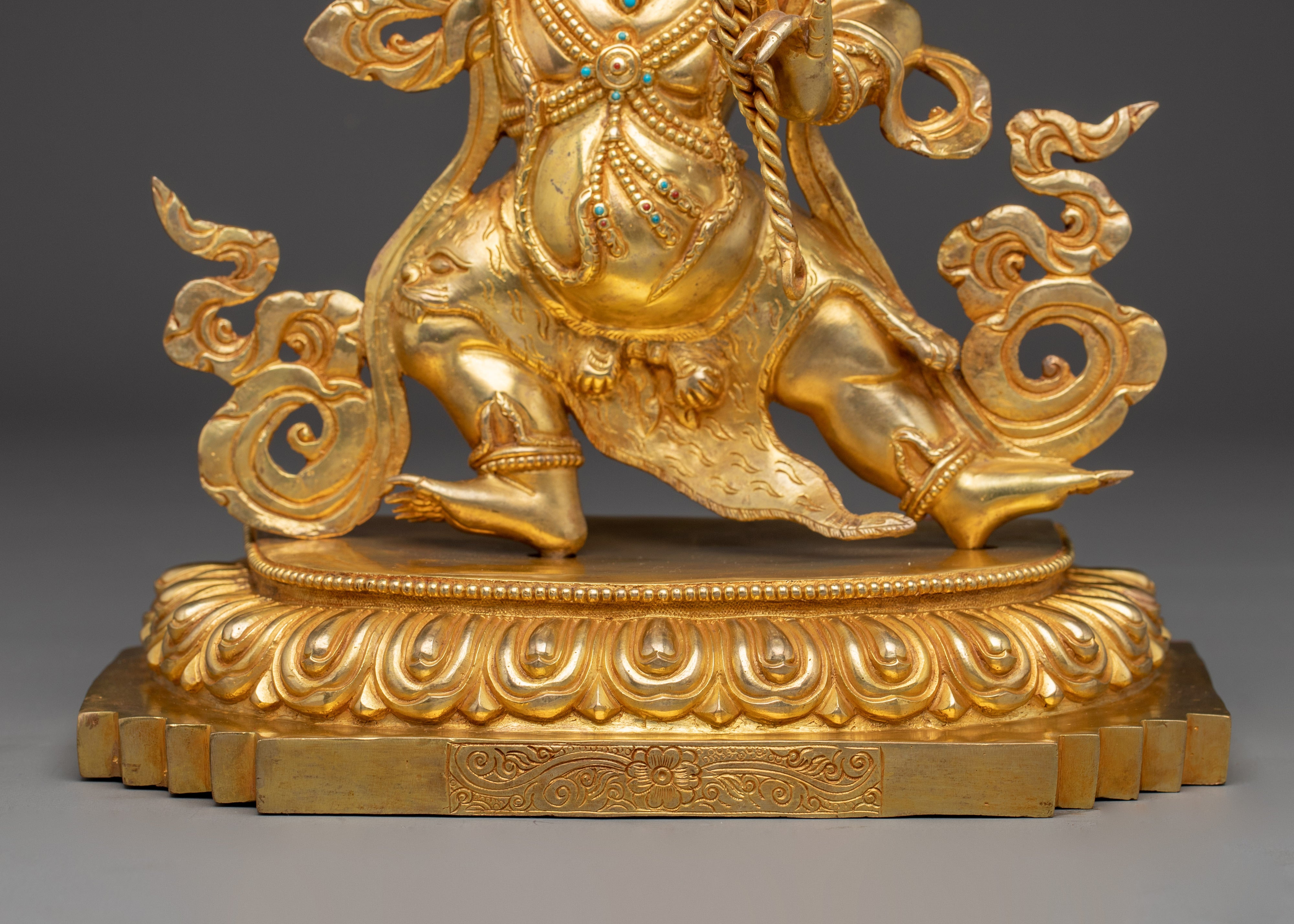 Himalayan Vajrapani Statue | Nepali Gold Gilded Statue