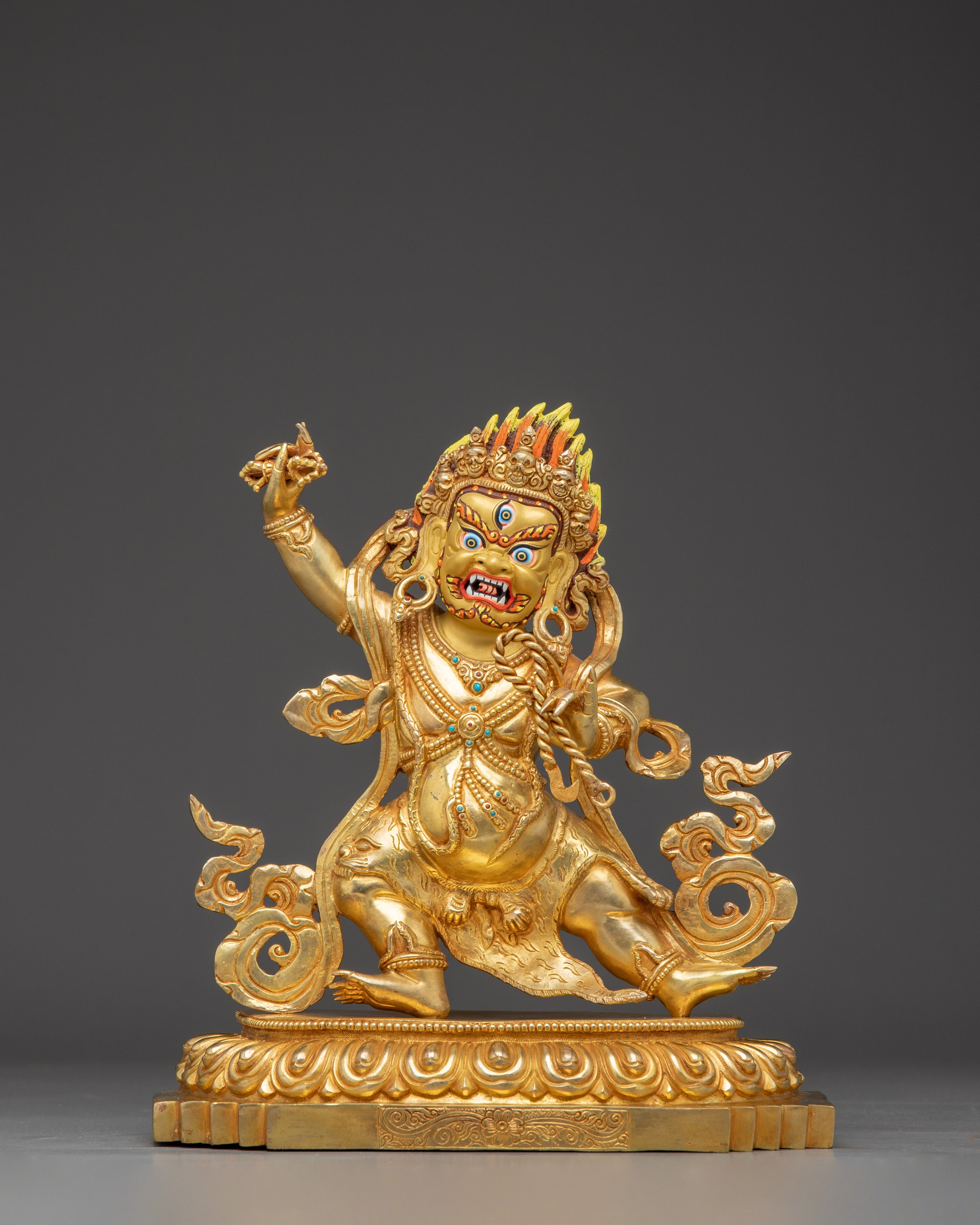 Himalayan Vajrapani Statue | Nepali Gold Gilded Statue