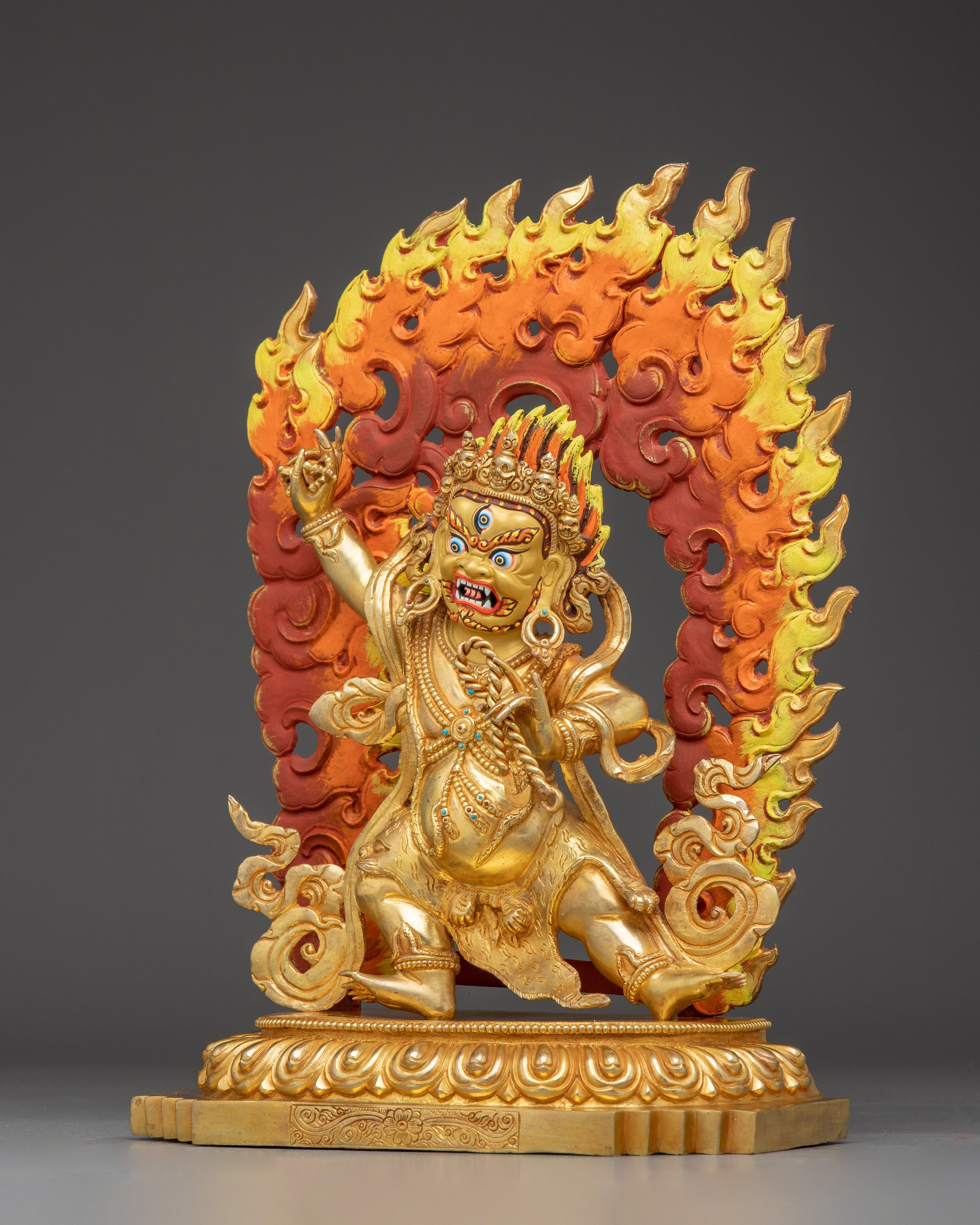 Himalayan Vajrapani Statue | Nepali Gold Gilded Statue