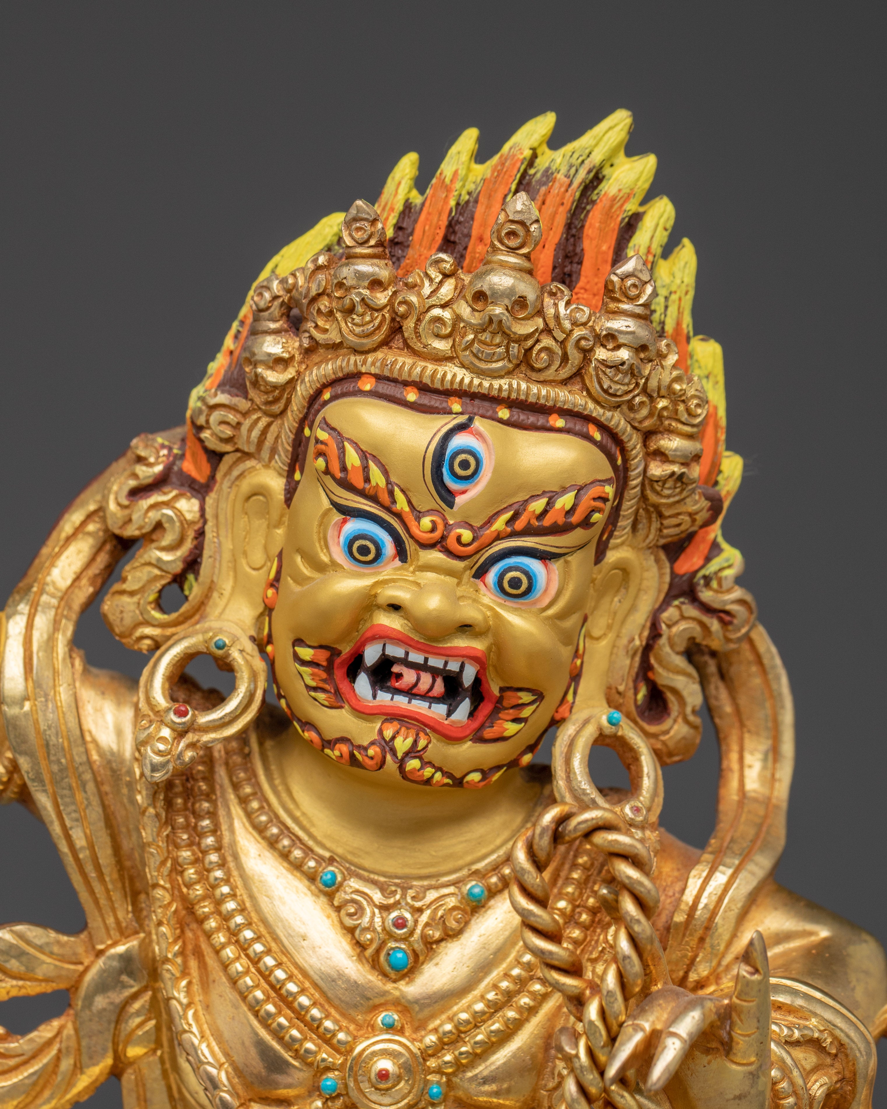 Himalayan Vajrapani Statue | Nepali Gold Gilded Statue