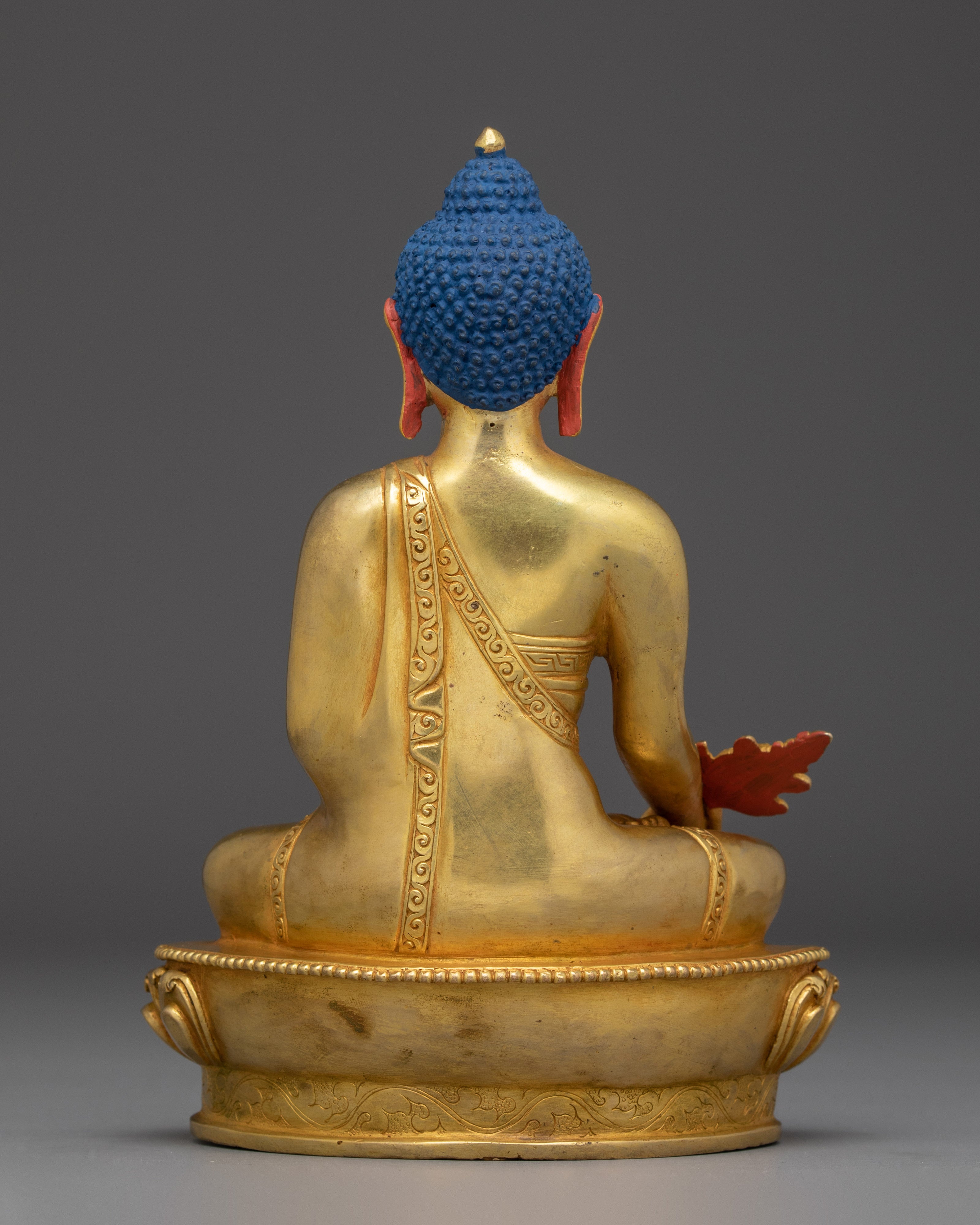 Medicine Buddha, Healing Icon | Nepali Handcrafted Gold Gilded Statue