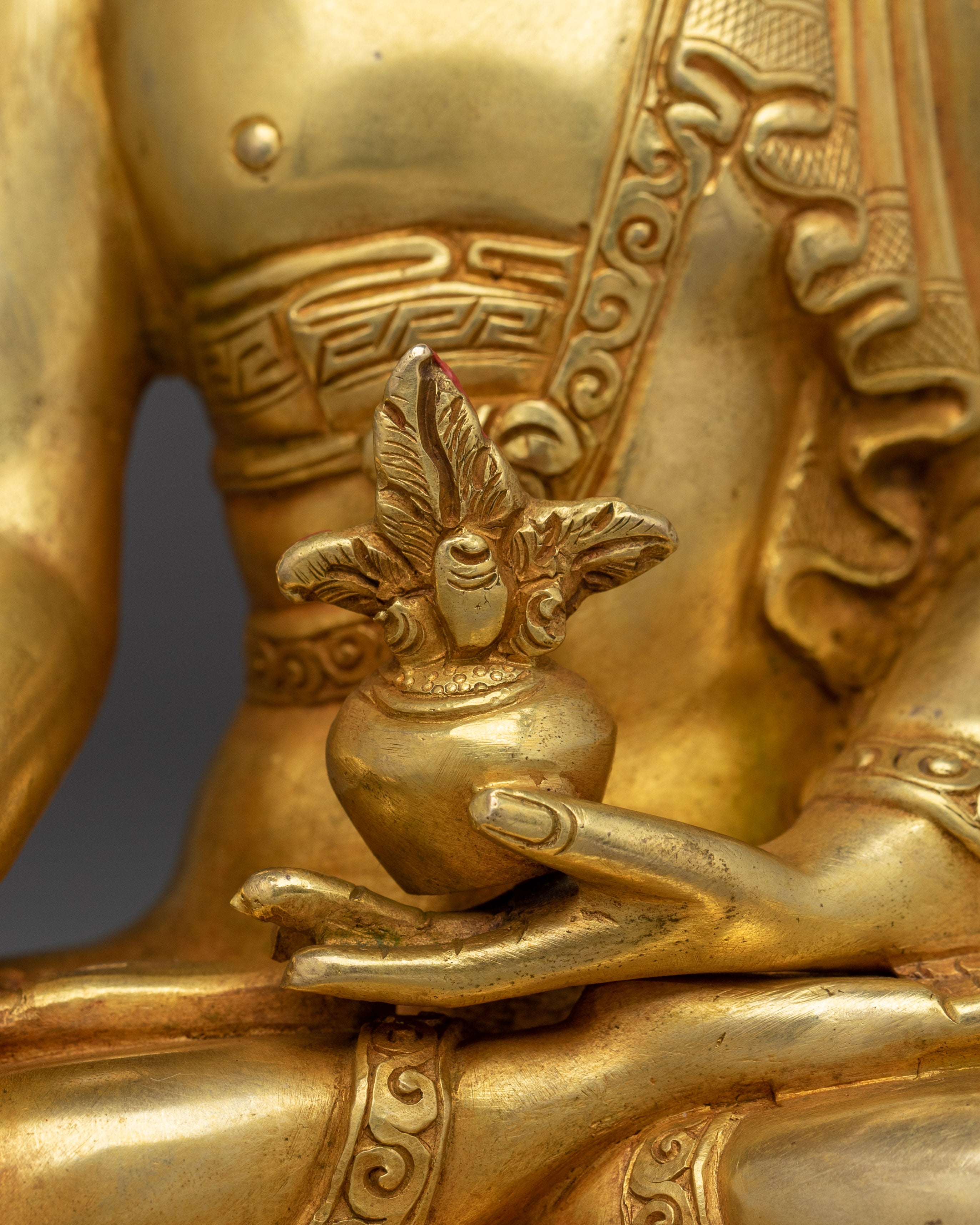 Medicine Buddha, Healing Icon | Nepali Handcrafted Gold Gilded Statue