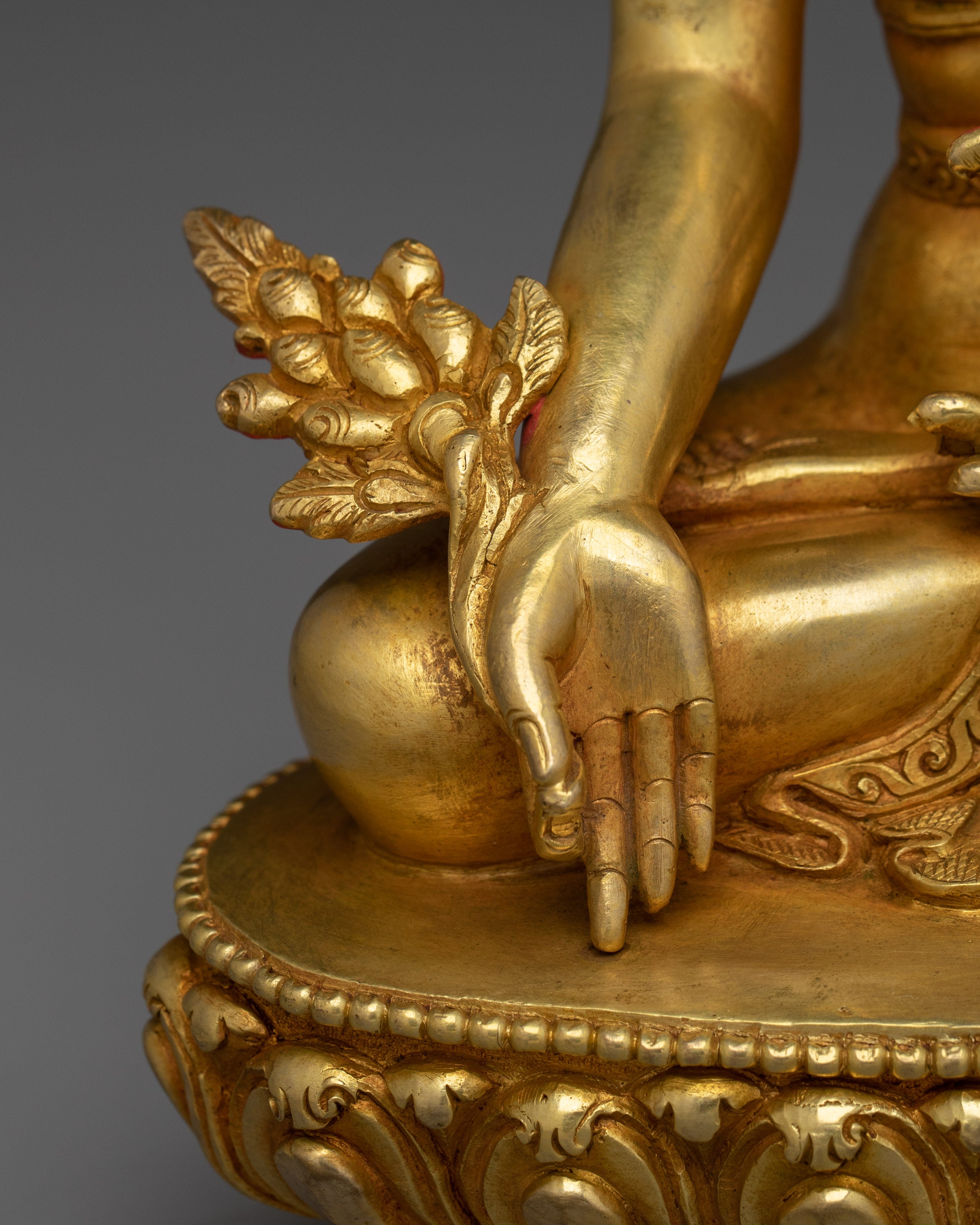 Medicine Buddha, Healing Icon | Nepali Handcrafted Gold Gilded Statue
