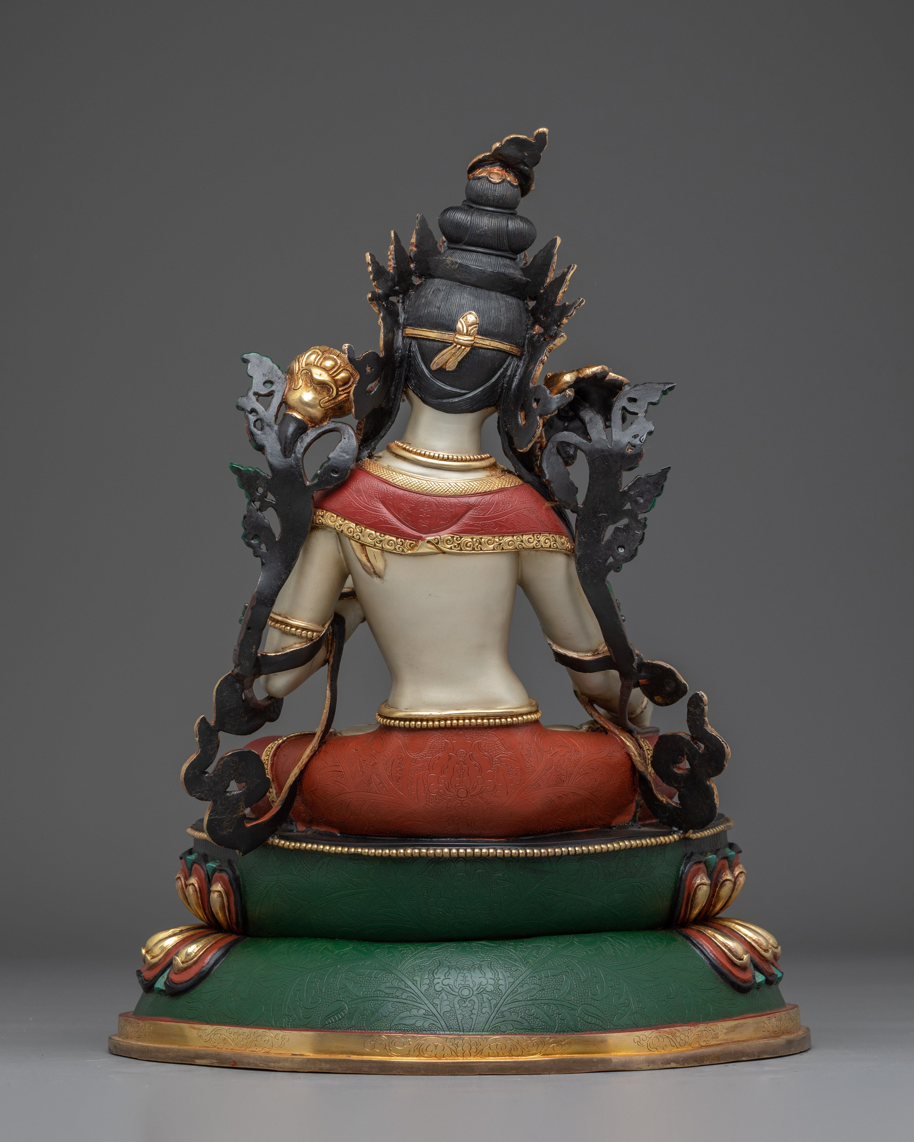White Tara Copper Statue: Seven-eyed Goddess