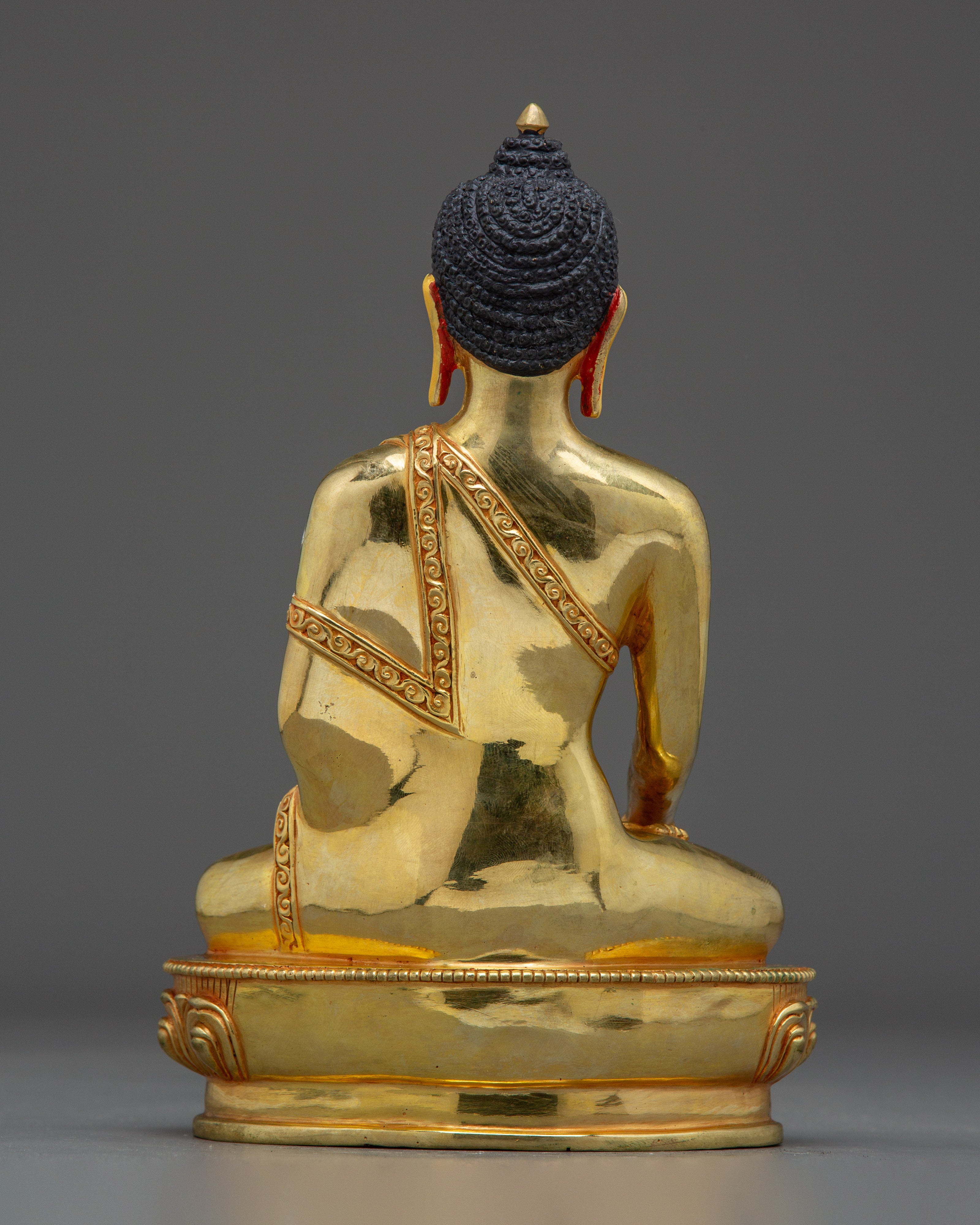 Shakyamuni Buddha Art: Handmade Golden Copper Statue