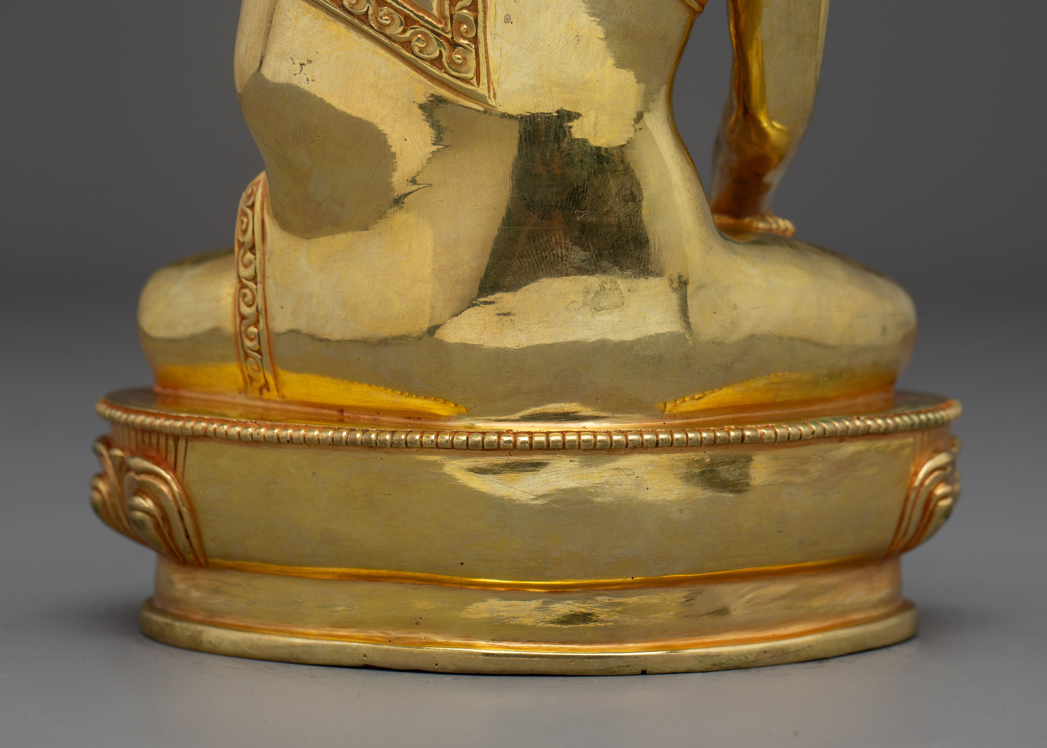 Shakyamuni Buddha Art: Handmade Golden Copper Statue