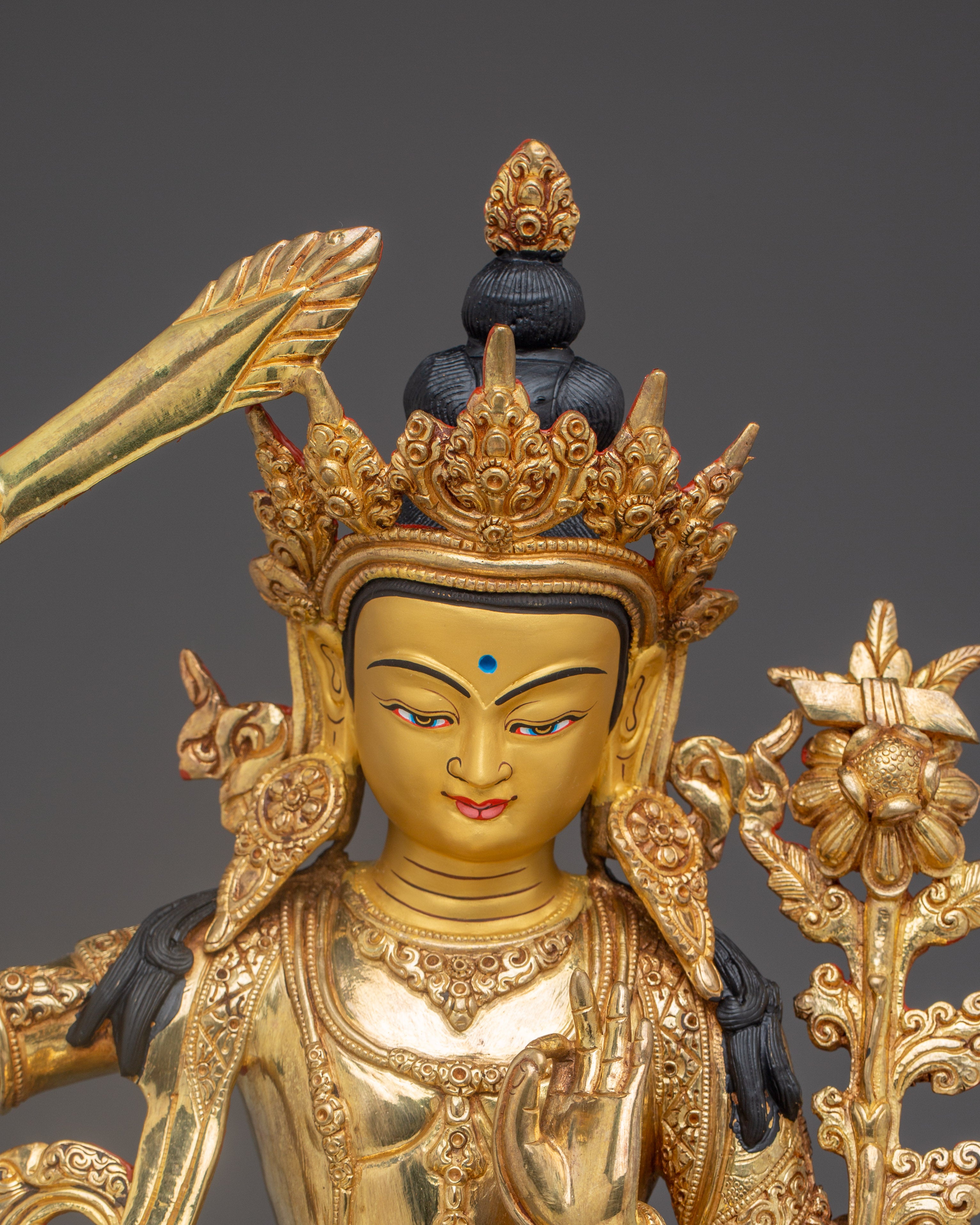 Manjushri Art, Guardian of Knowledge | Handcrafted Nepali Figure
