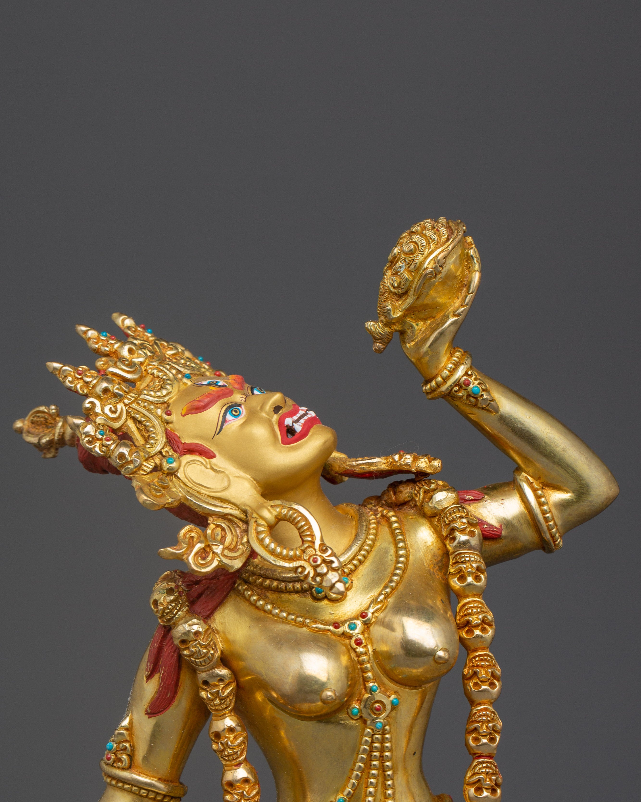 24K Gold Gilded Divine Vajrayogini statue | Tibetan Buddha Statue for Meditation
