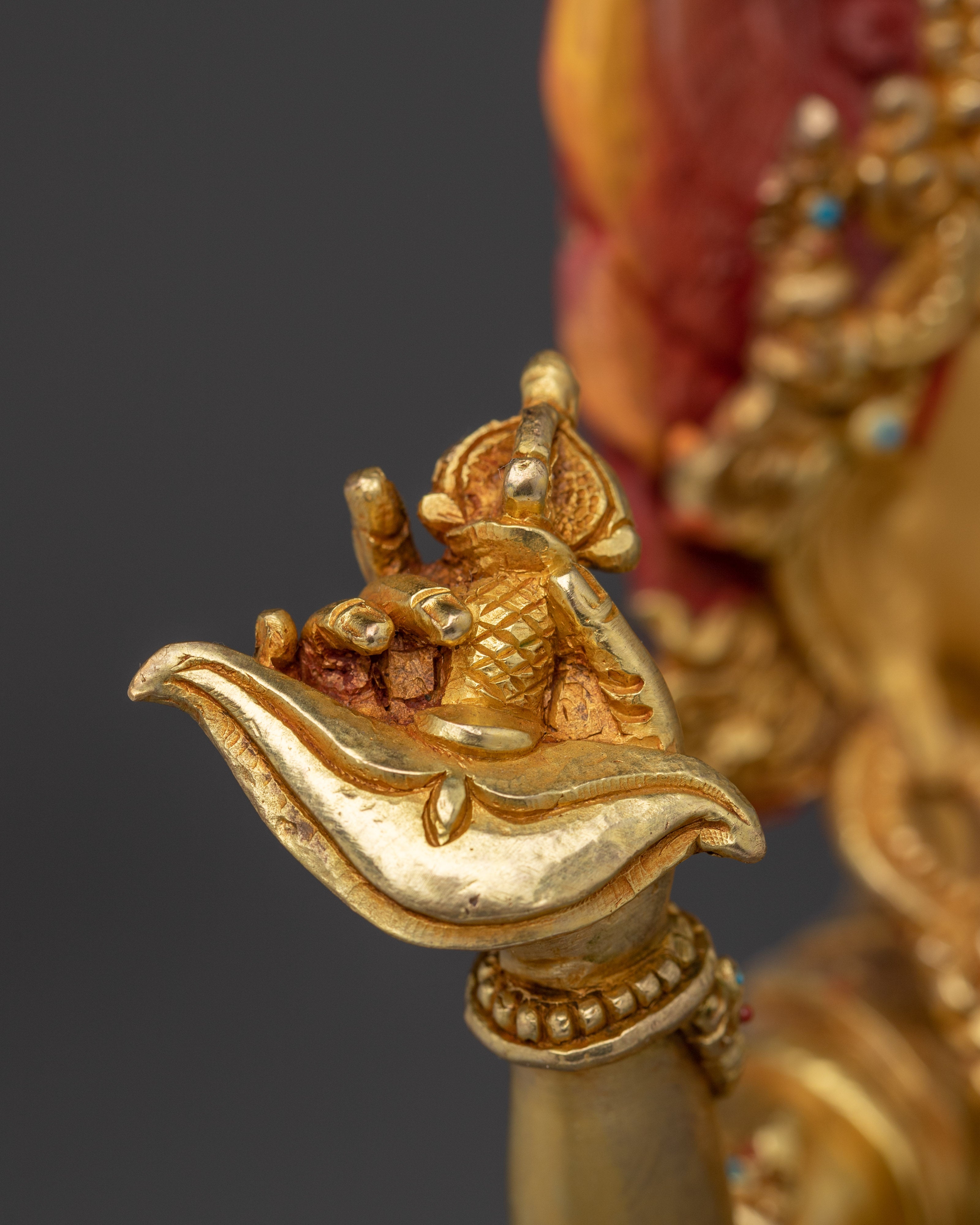 24K Gold Gilded Troma Nagmo Statue | Copper Art for Spiritual Empowerment