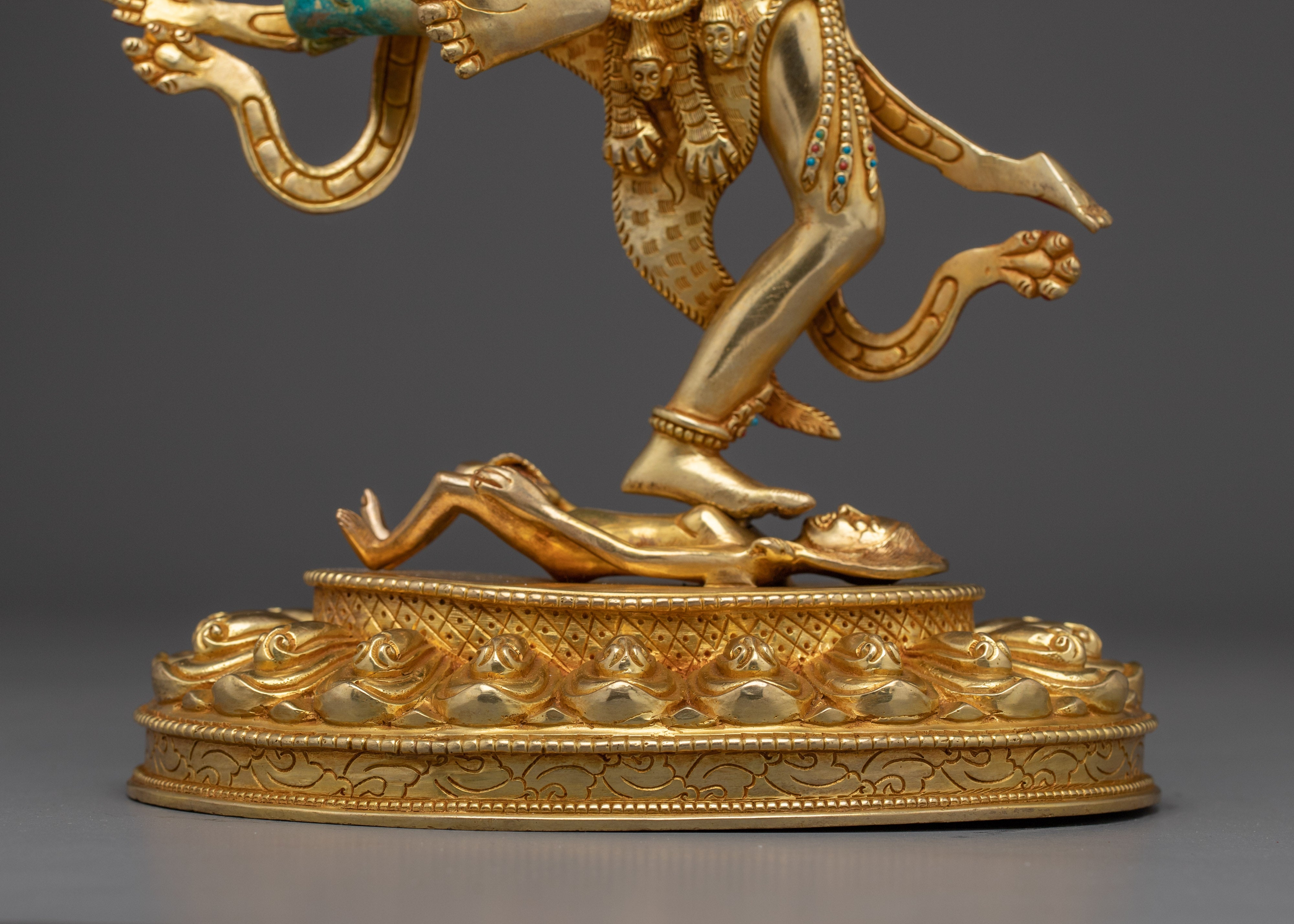 24K Gold Gilded Troma Nagmo Statue | Copper Art for Spiritual Empowerment