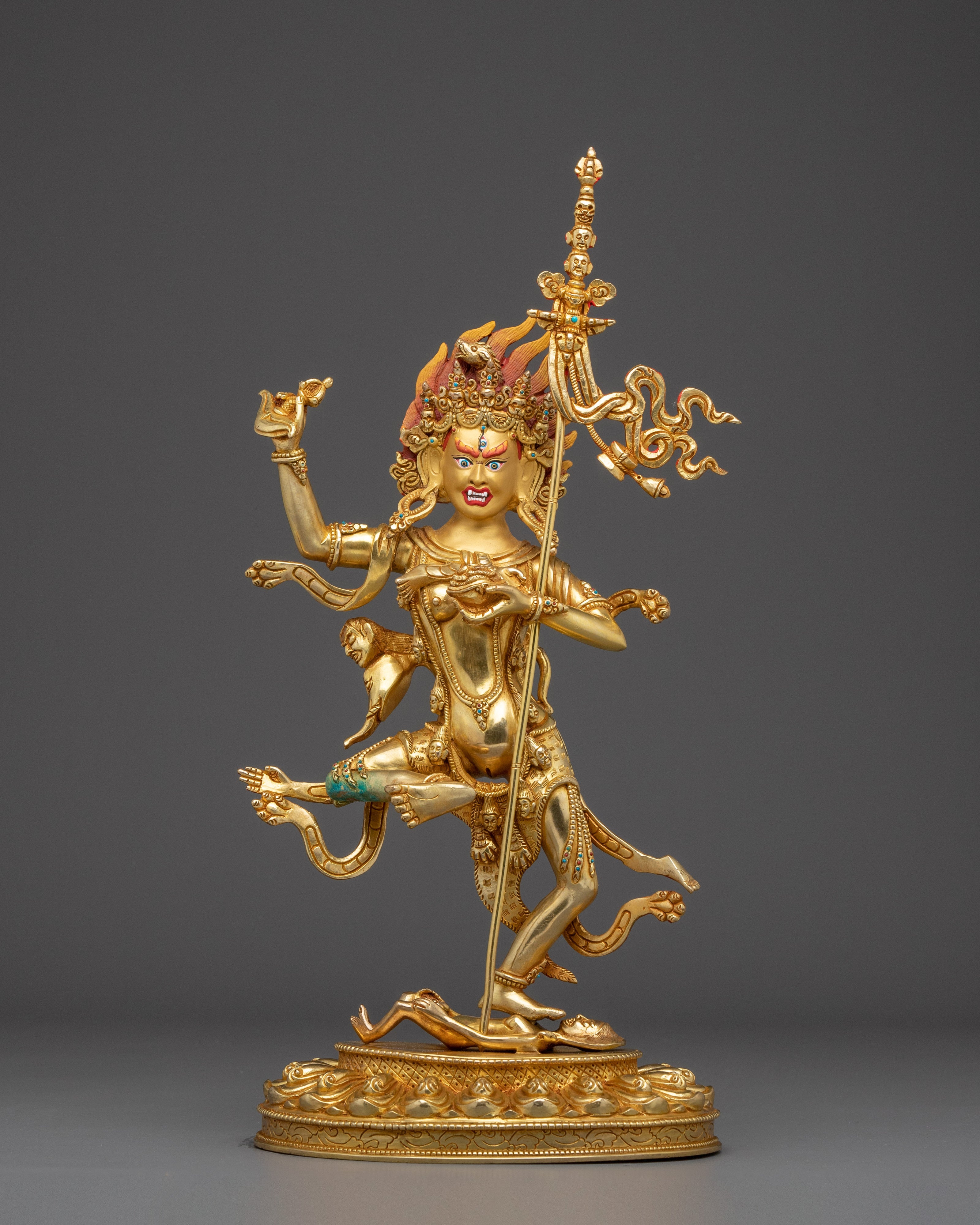 24K Gold Gilded Troma Nagmo Statue | Copper Art for Spiritual Empowerment