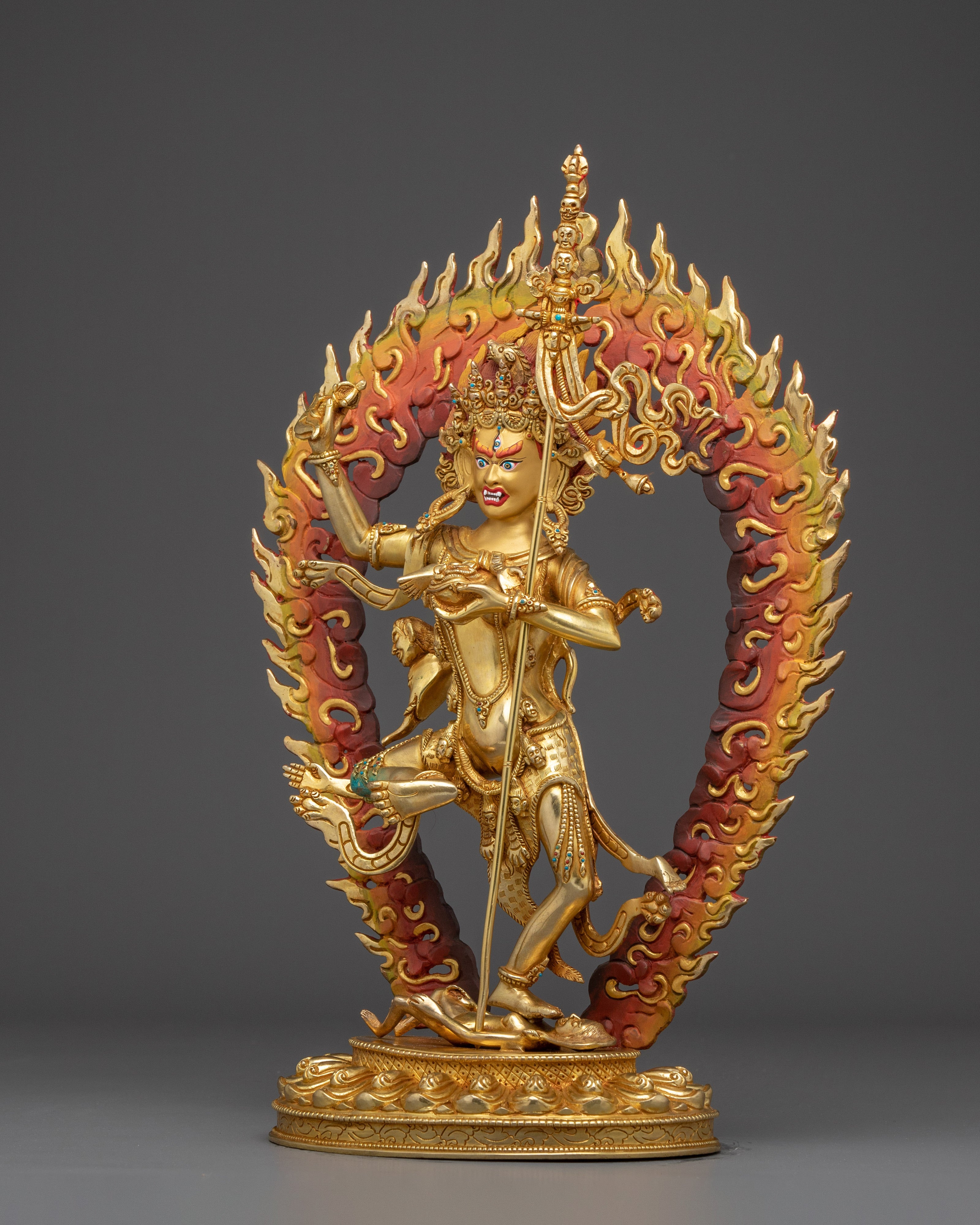 24K Gold Gilded Troma Nagmo Statue | Copper Art for Spiritual Empowerment