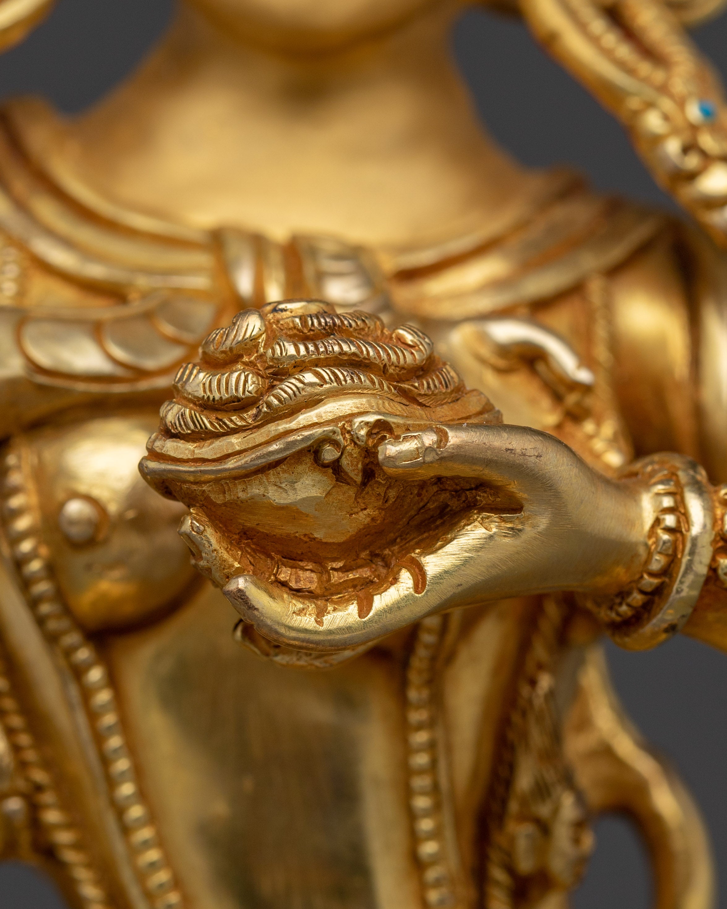 24K Gold Gilded Troma Nagmo Statue | Copper Art for Spiritual Empowerment
