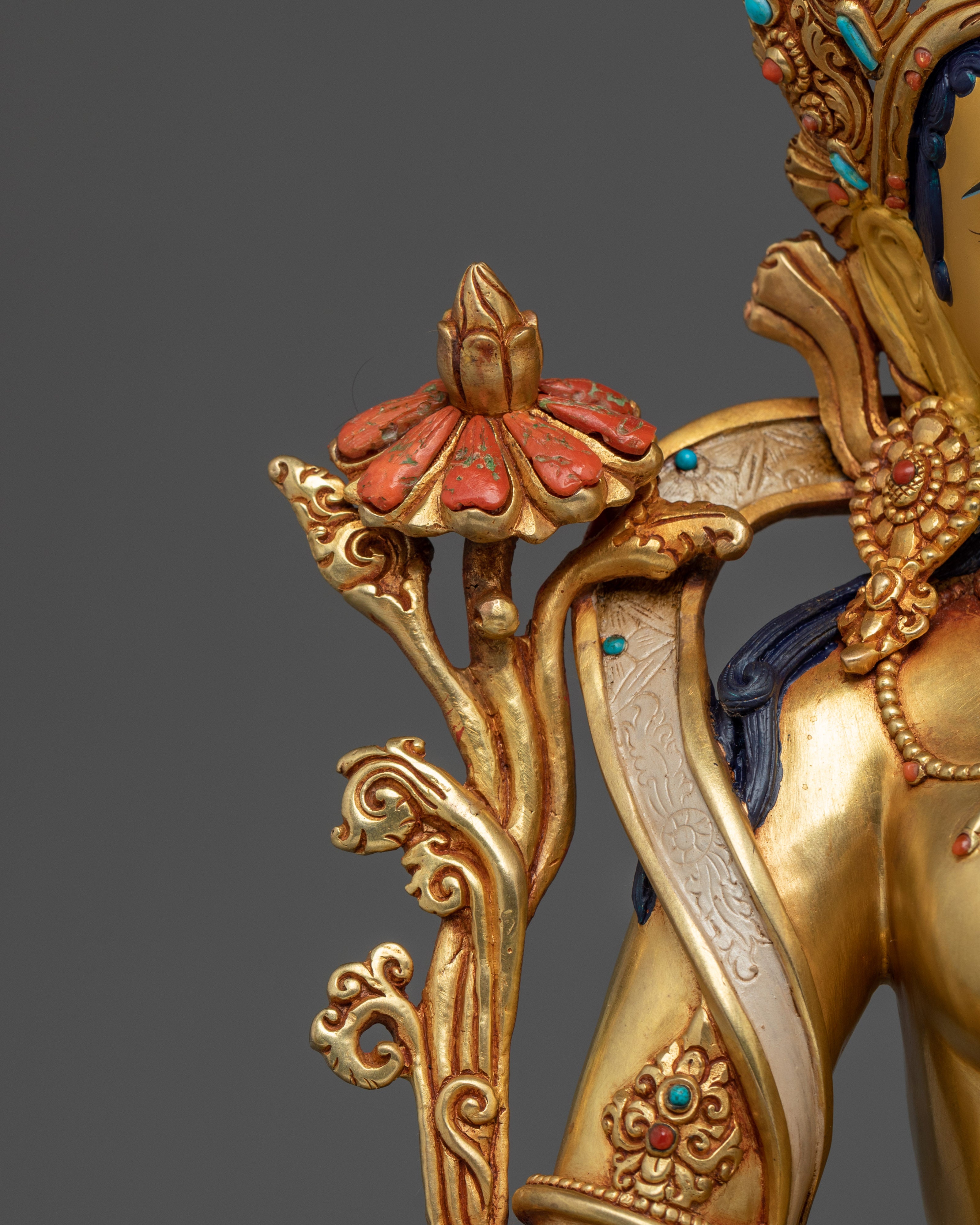 Golden Green Tara Statue: The Mother of All Buddhas