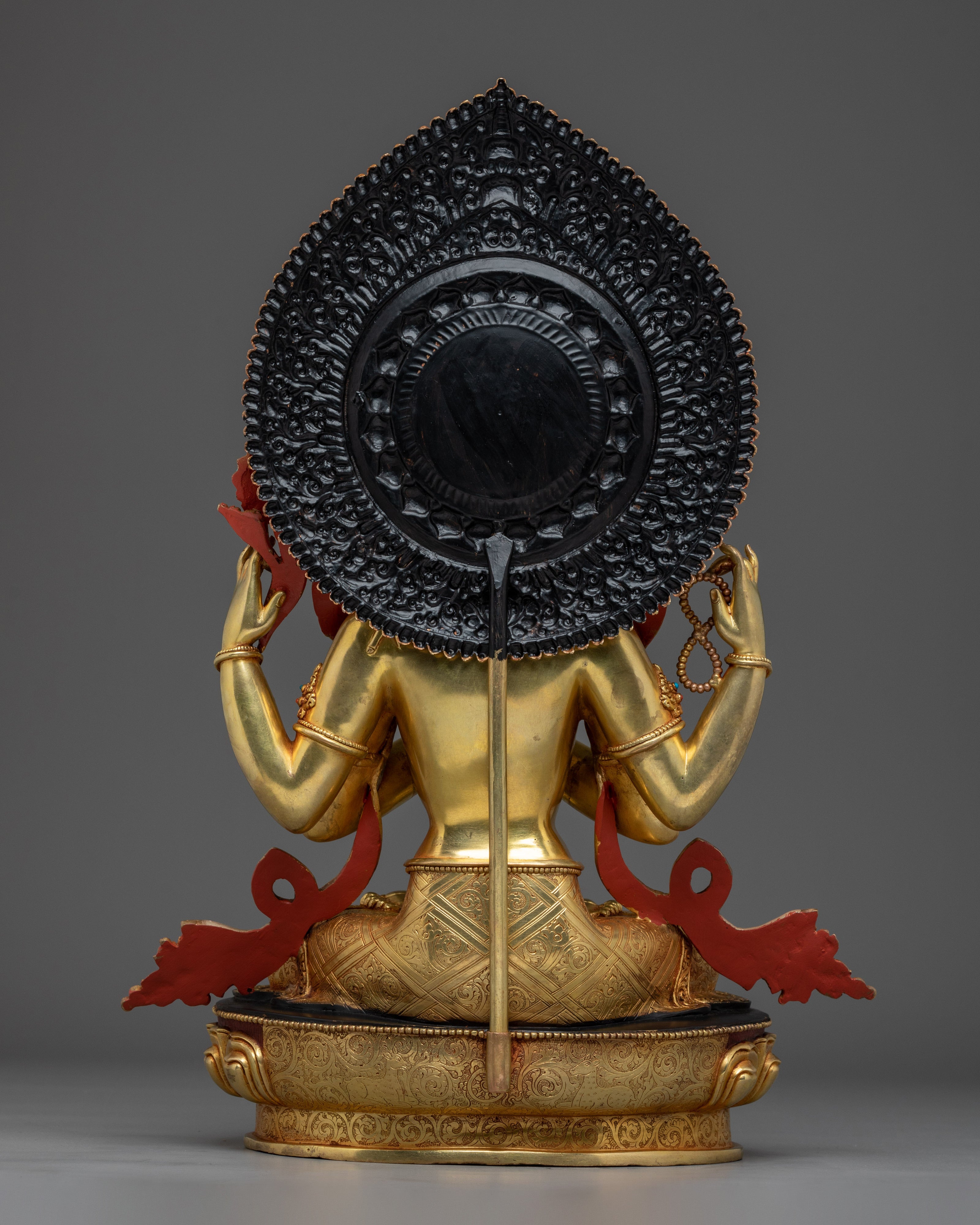 Handmade Golden Chenrezig Statue: Divine Buddhist Bodhisattva