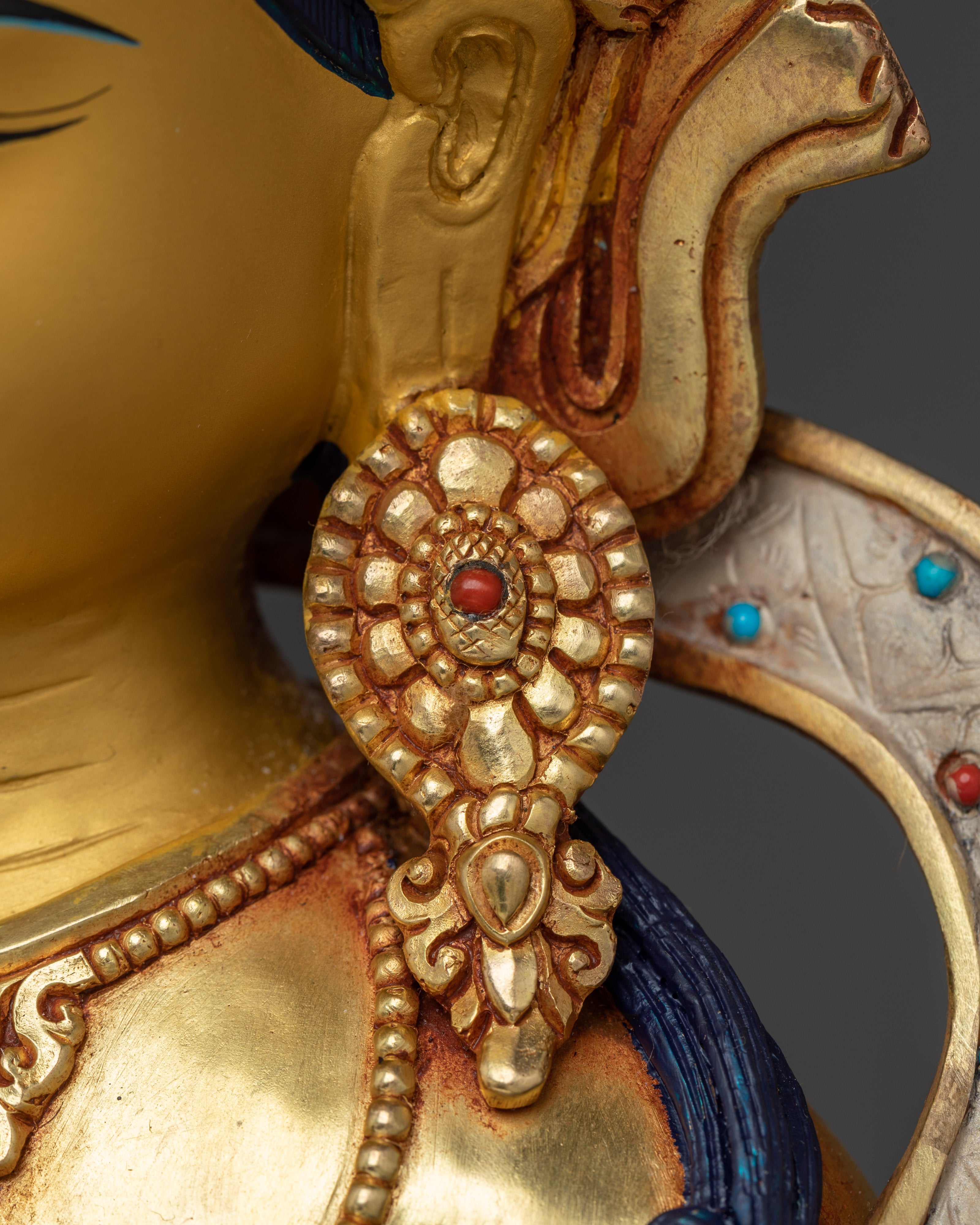 Vajrasattva Golden Art, Deity of Pure Light | Gold Gilded Tibetan Statue