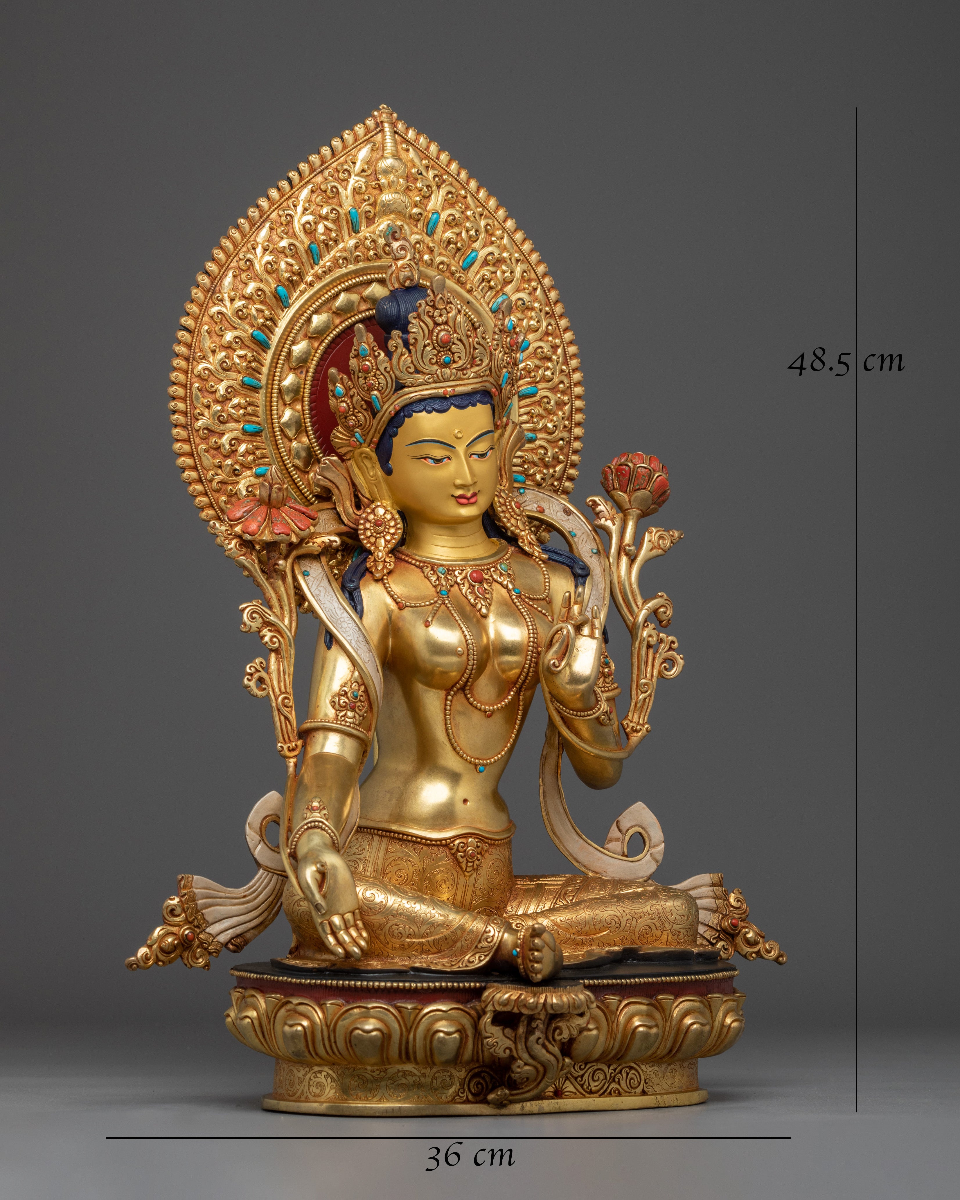 Golden Green Tara Statue: The Mother of All Buddhas