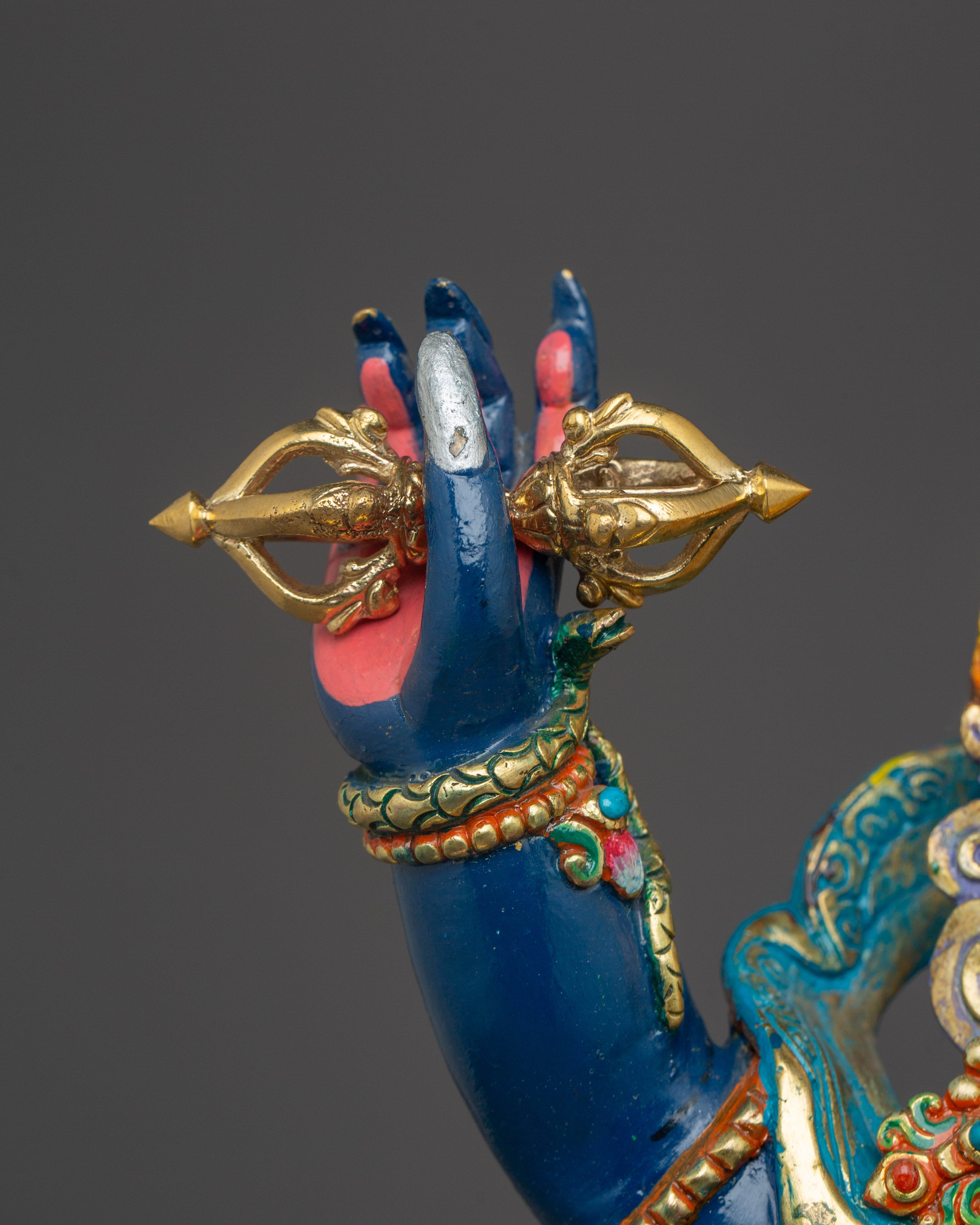 Himalayan Vajrapani Statue | Gold and Acrylic Paintings