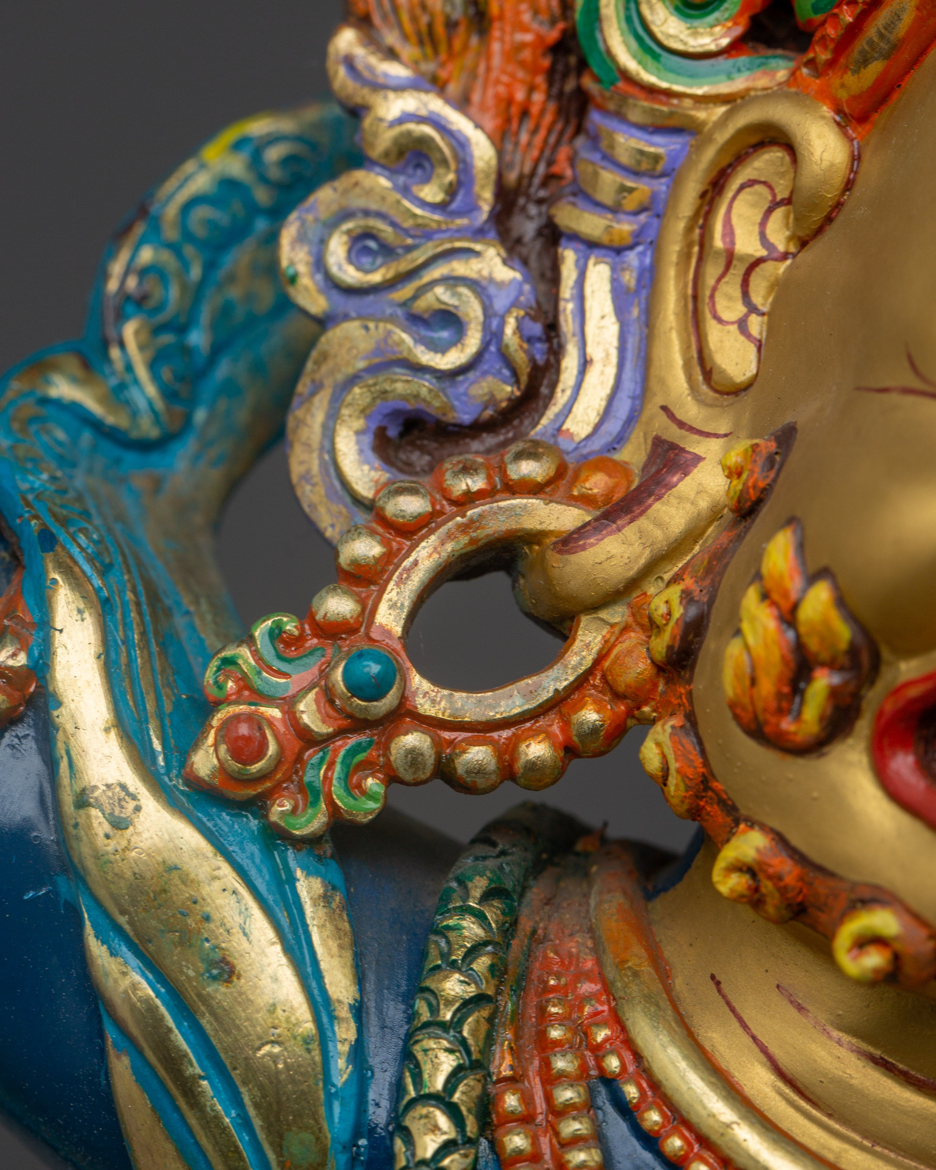Himalayan Vajrapani Statue | Gold and Acrylic Paintings