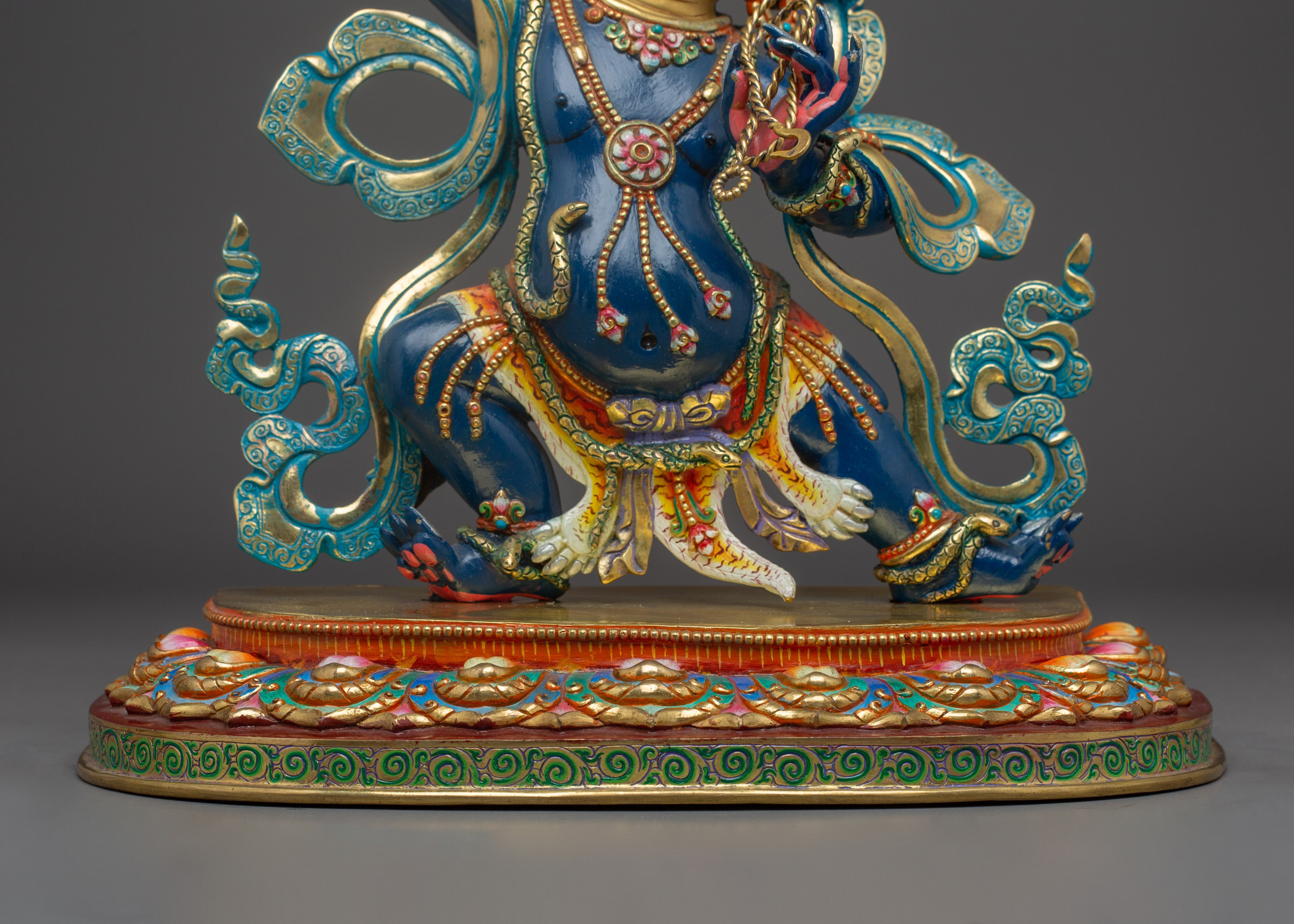 Himalayan Vajrapani Statue | Gold and Acrylic Paintings