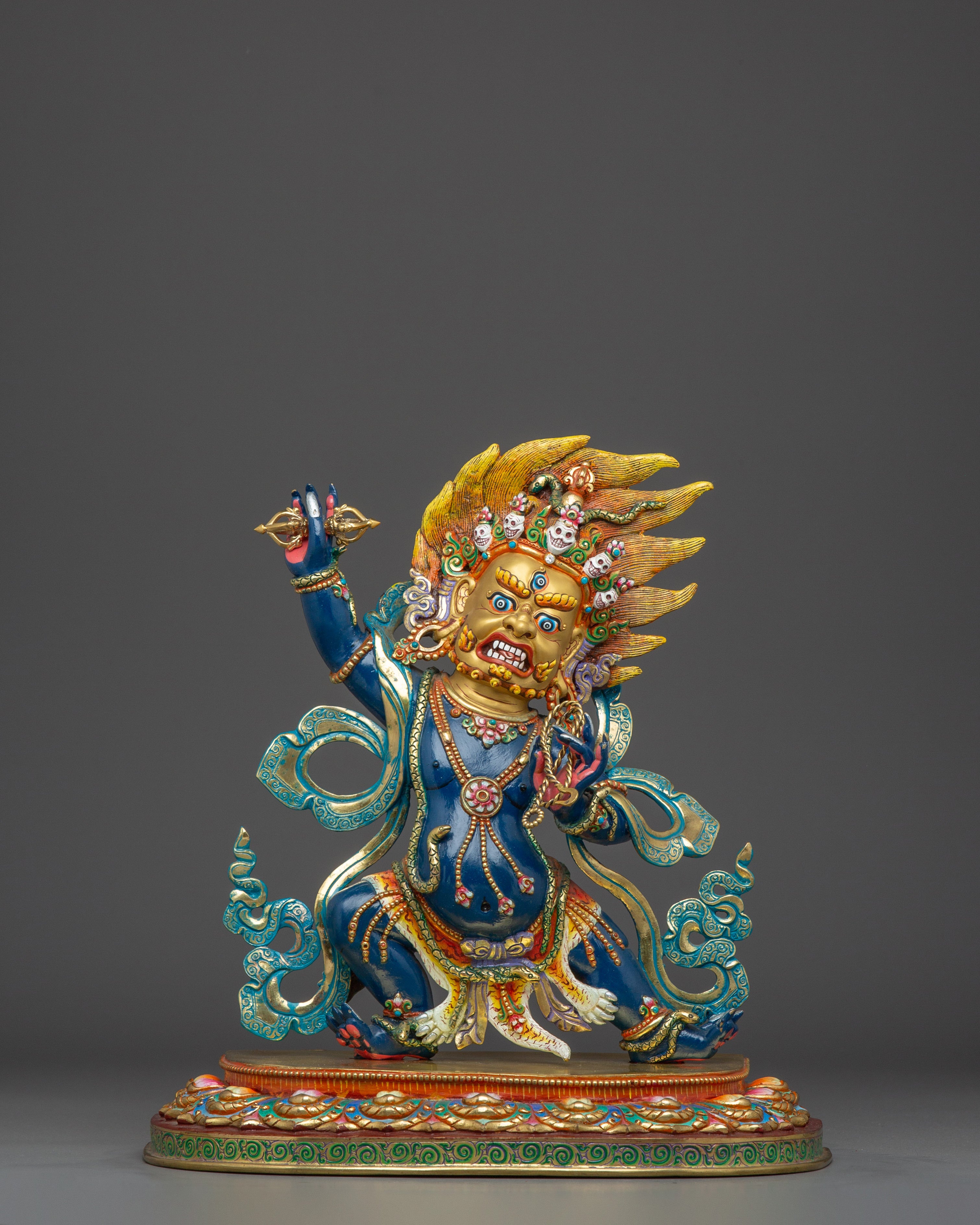 Himalayan Vajrapani Statue | Gold and Acrylic Paintings