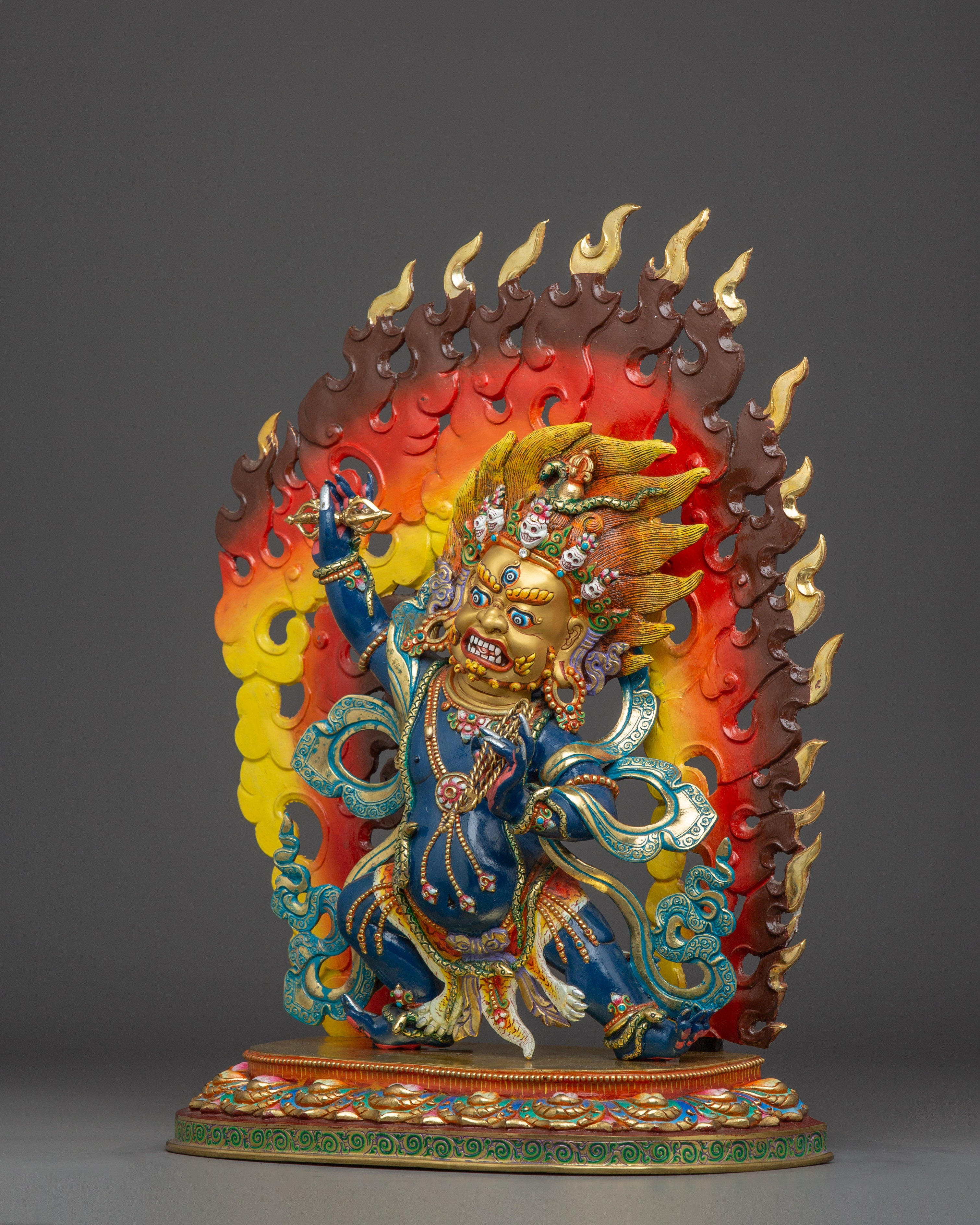 Himalayan Vajrapani Statue | Gold and Acrylic Paintings