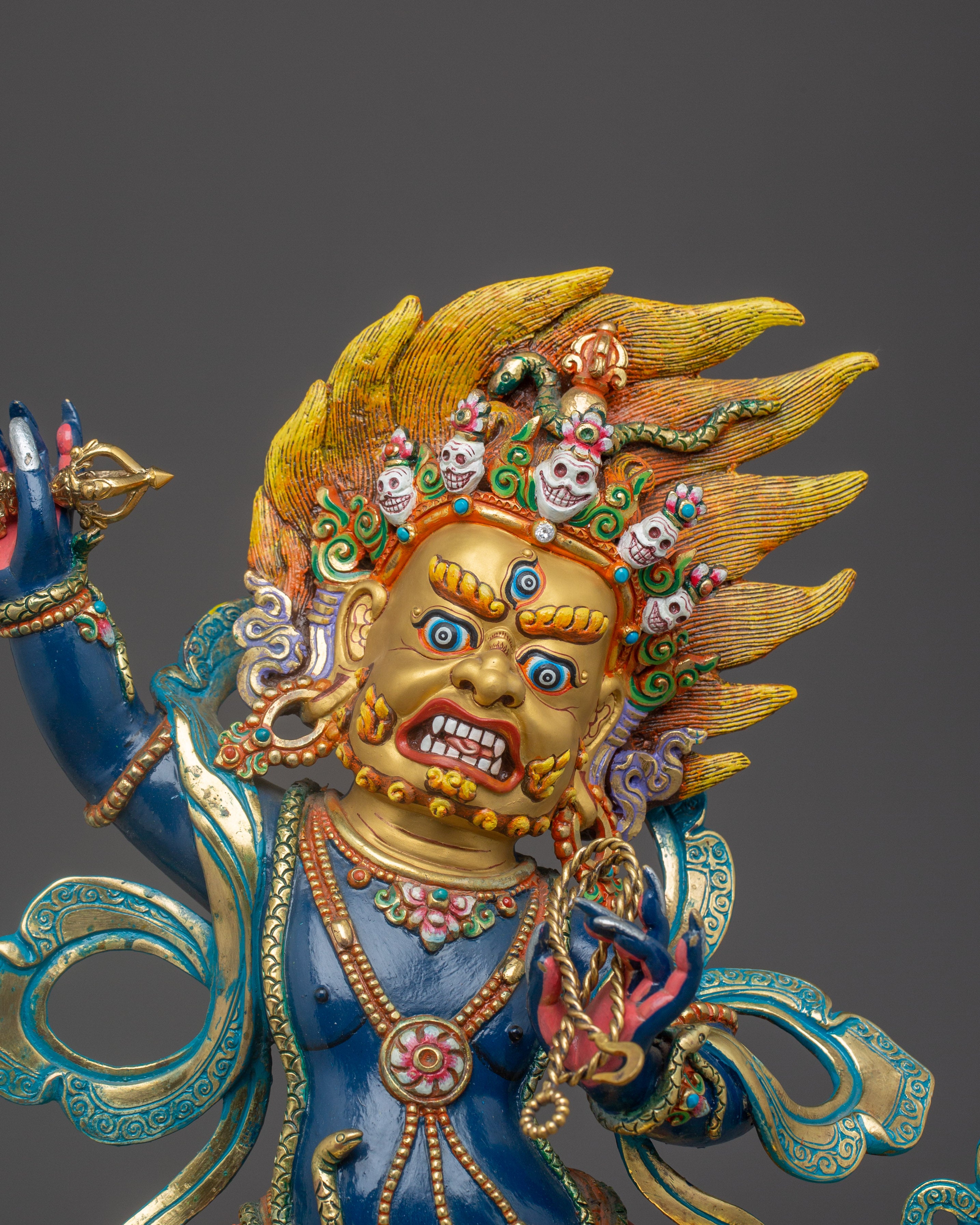 Himalayan Vajrapani Statue | Gold and Acrylic Paintings