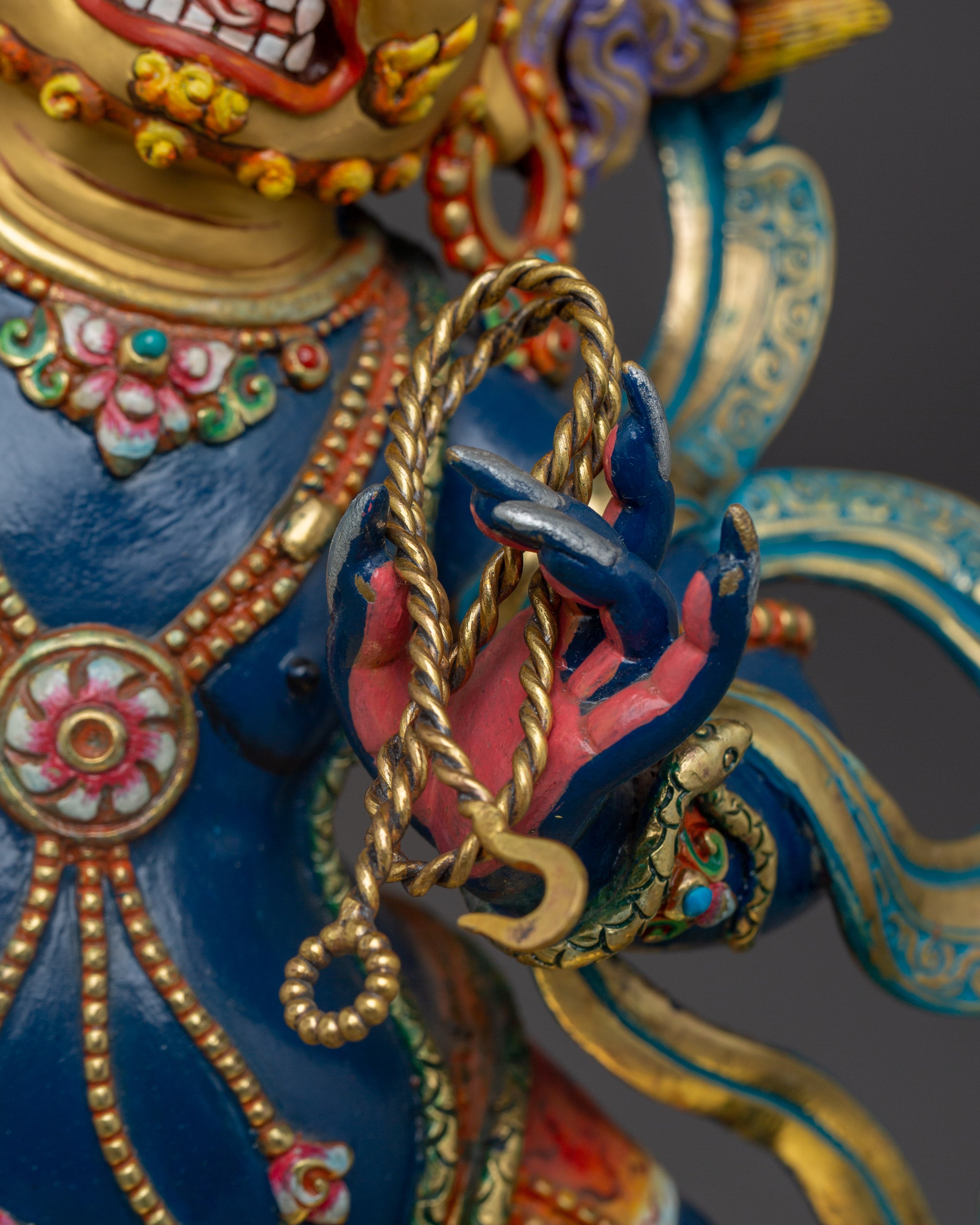 Himalayan Vajrapani Statue | Gold and Acrylic Paintings