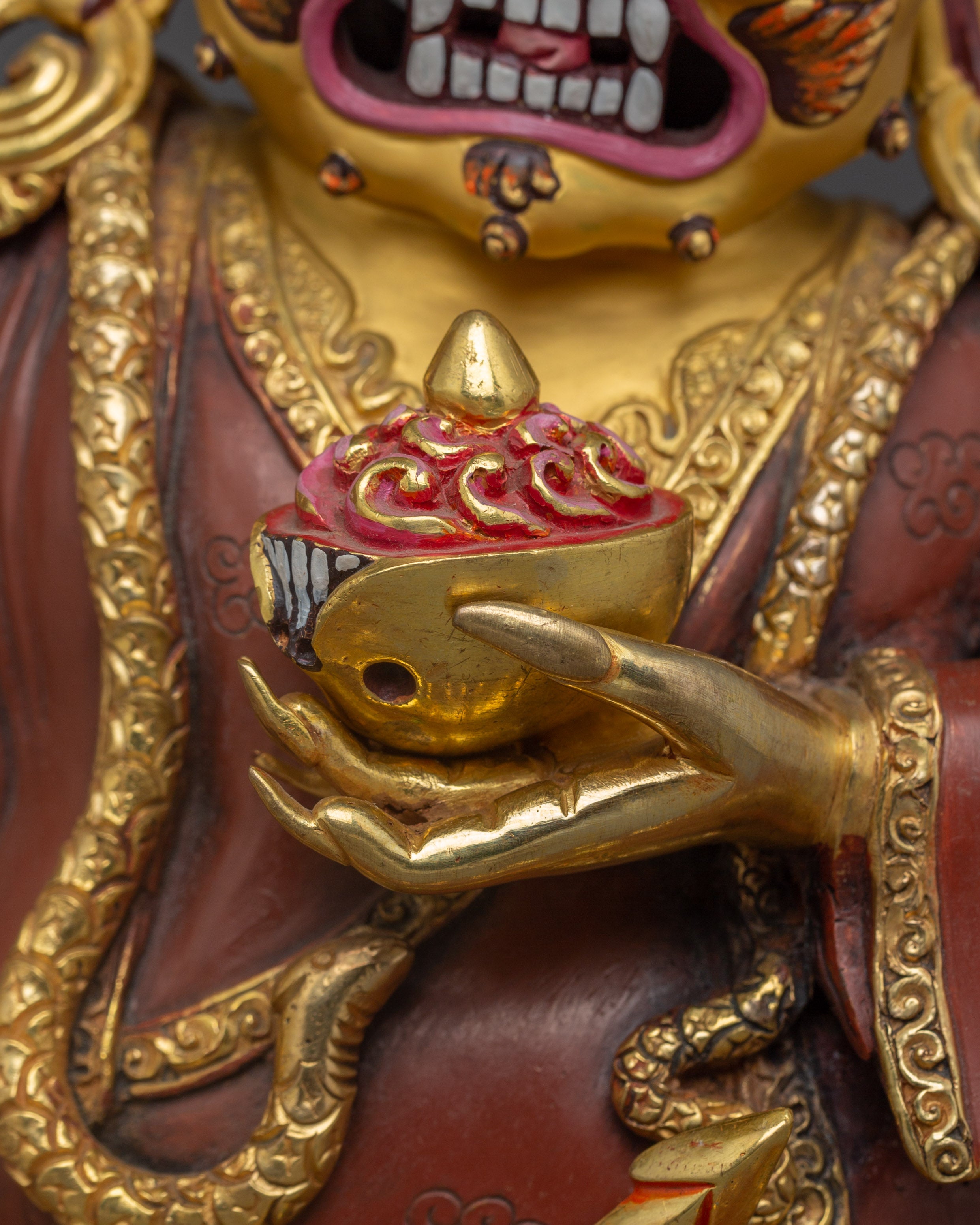 Fierce Protector Mahakala Bernagchen | Nepali Gold Gilded Statue