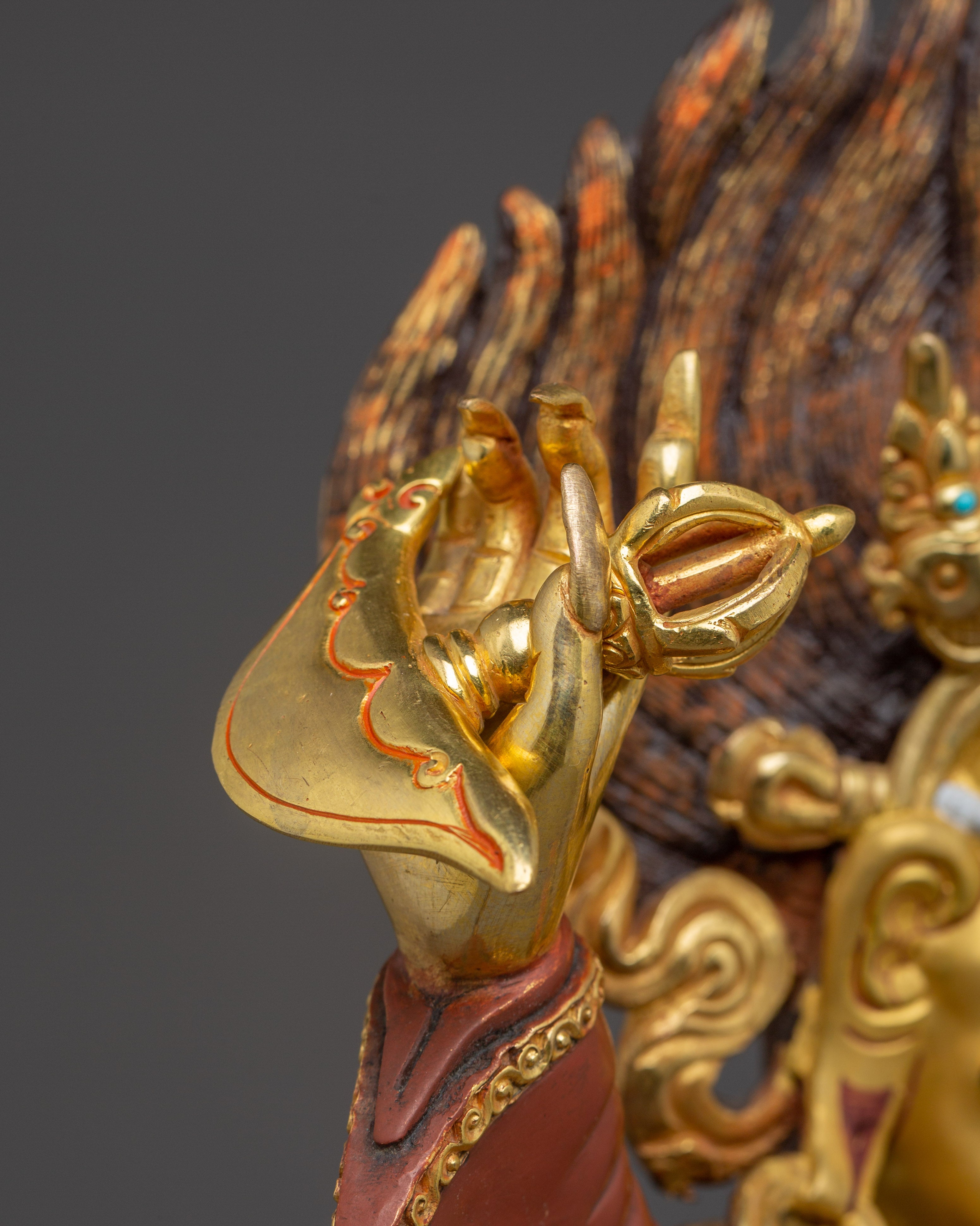 Fierce Protector Mahakala Bernagchen | Nepali Gold Gilded Statue