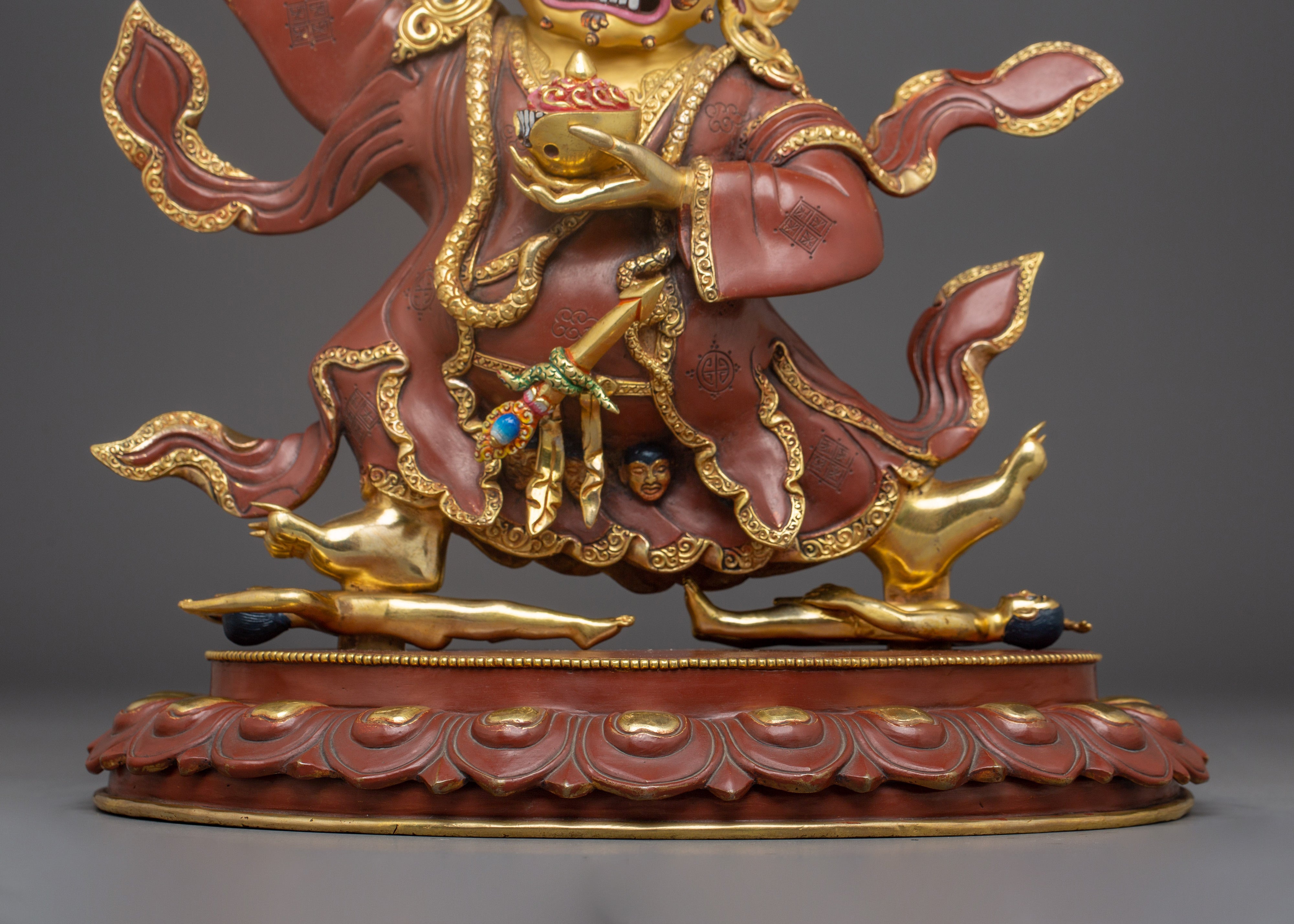 Fierce Protector Mahakala Bernagchen | Nepali Gold Gilded Statue