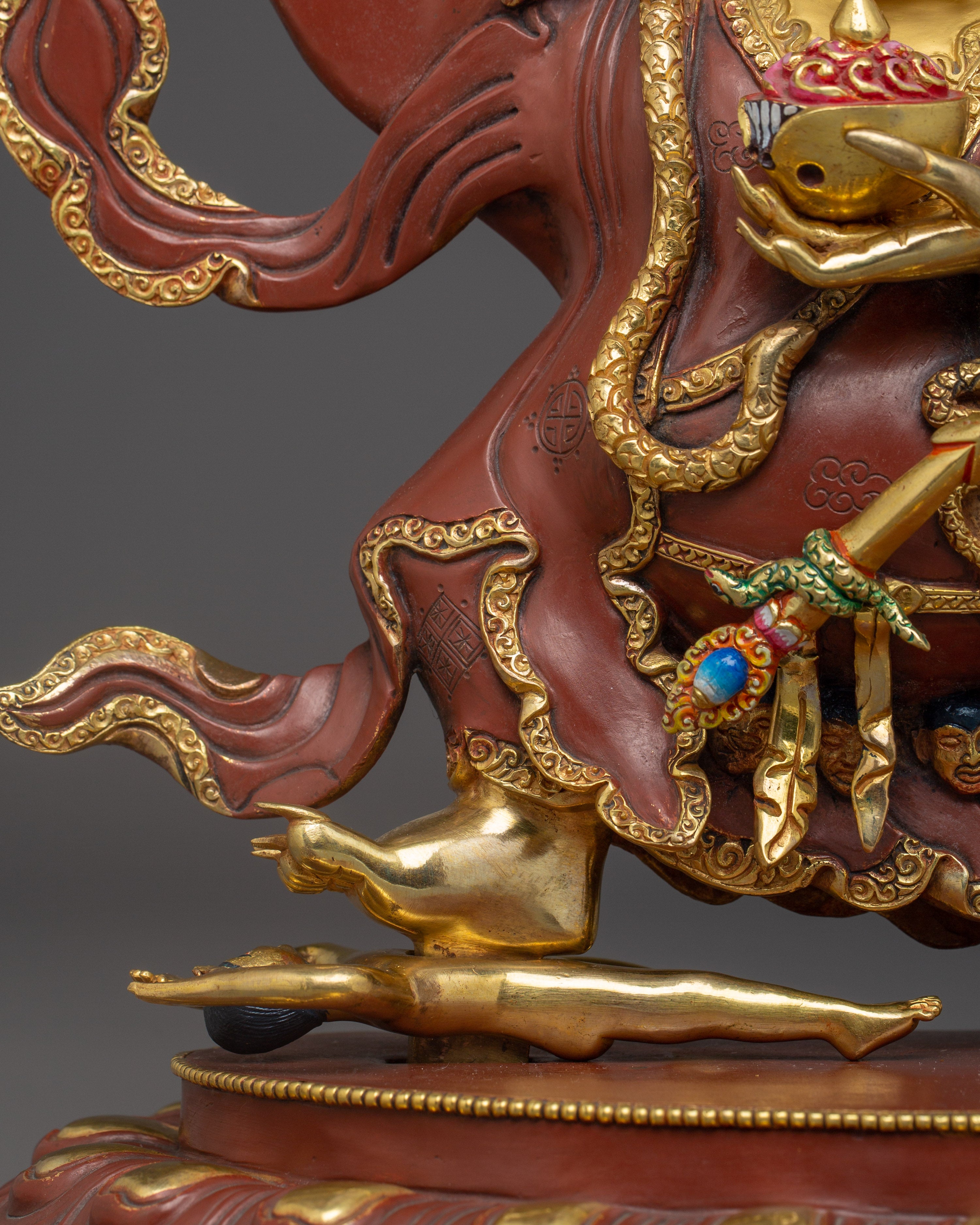 Fierce Protector Mahakala Bernagchen | Nepali Gold Gilded Statue