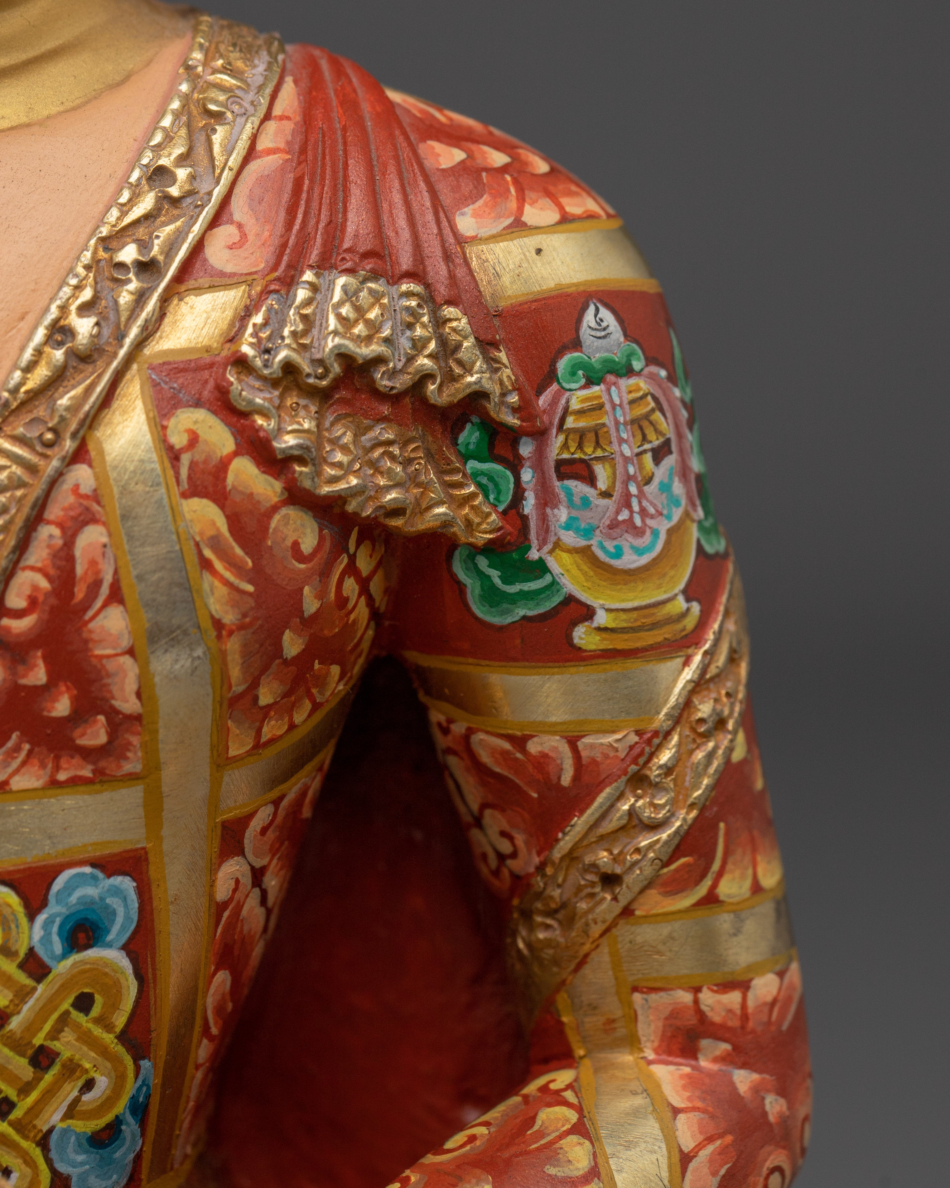 Handmade Shakyamuni Buddha Colorful Statue | Ideal for Spiritual Spaces