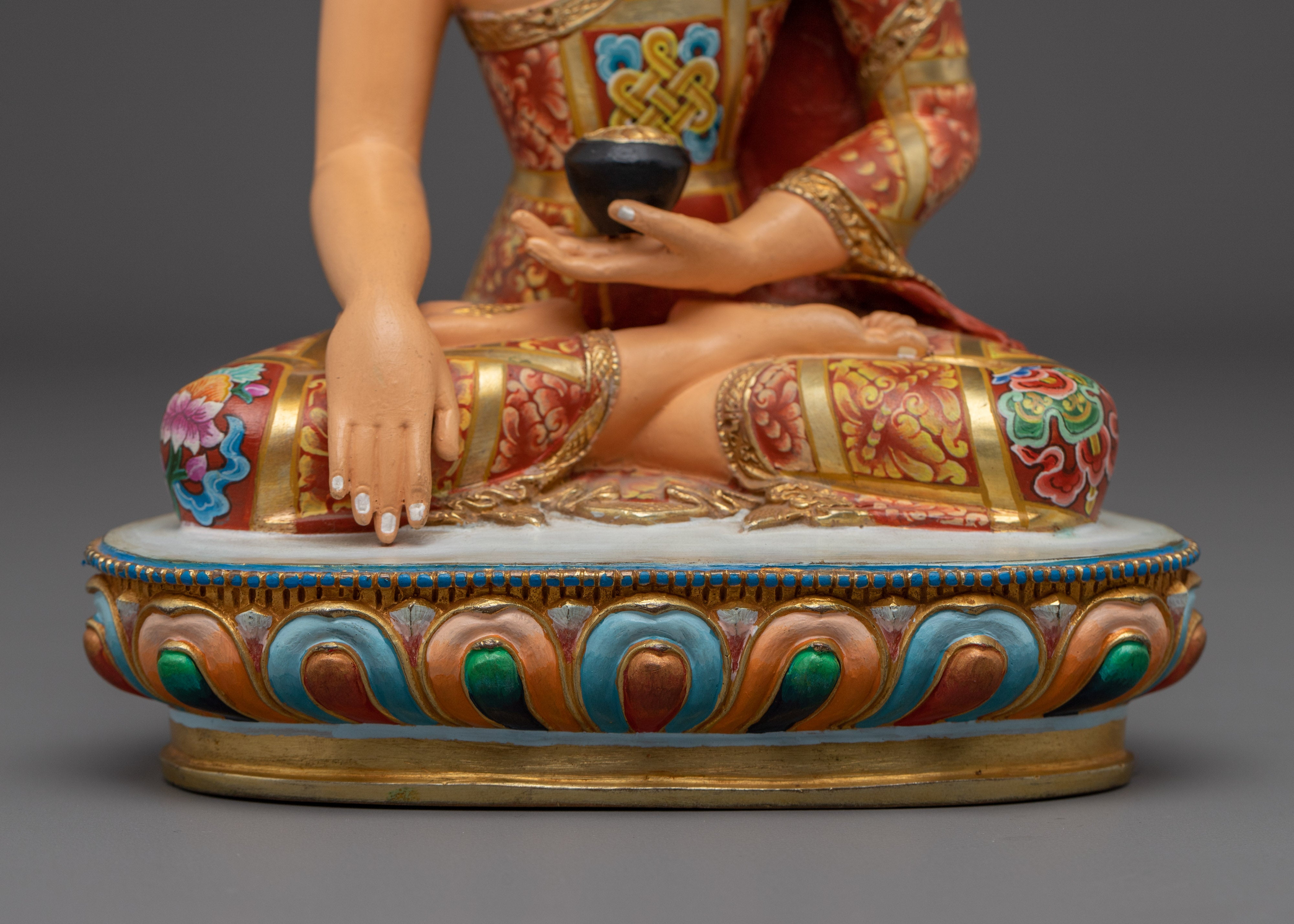 Handmade Shakyamuni Buddha Colorful Statue | Ideal for Spiritual Spaces