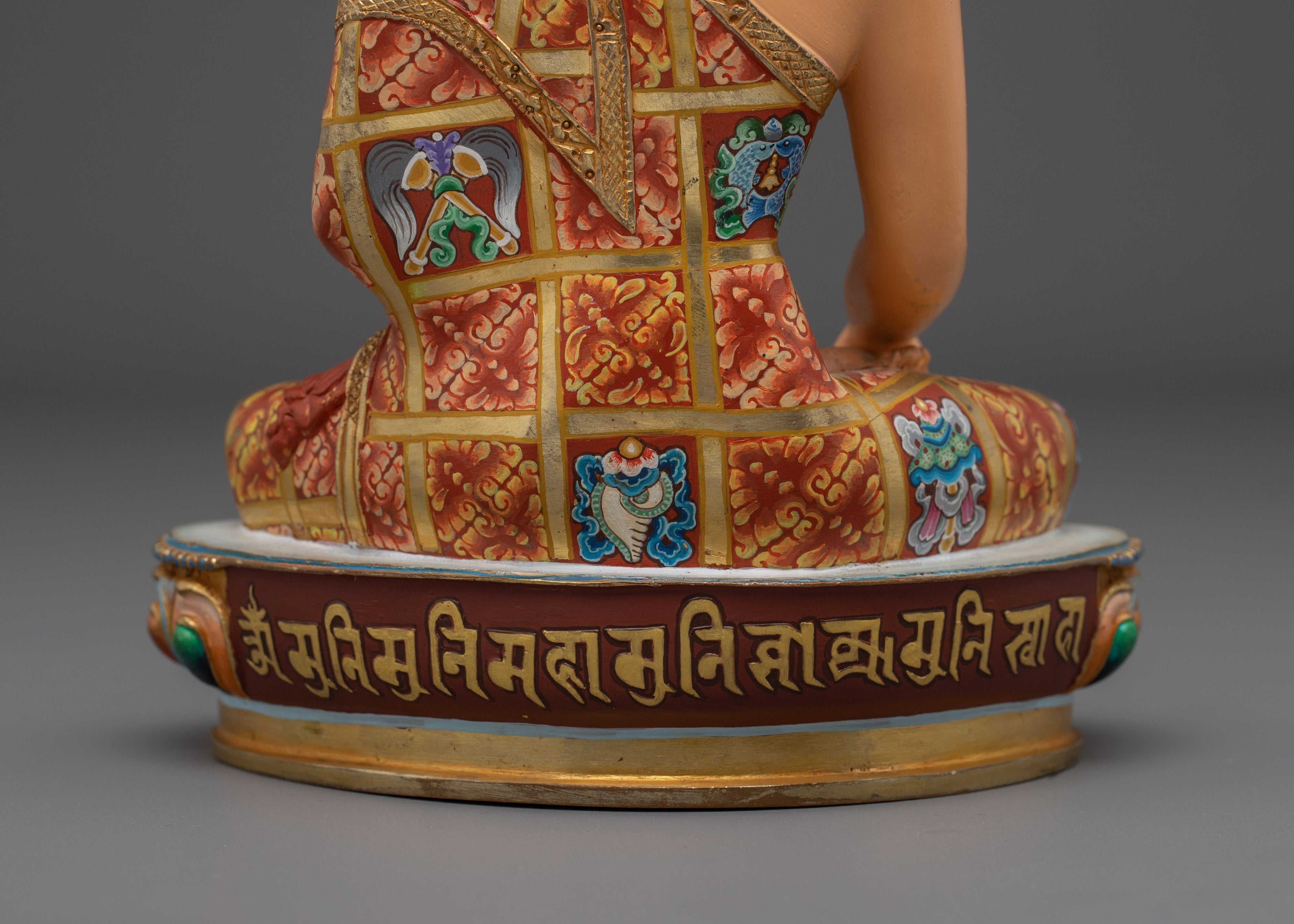 Handmade Shakyamuni Buddha Colorful Statue | Ideal for Spiritual Spaces