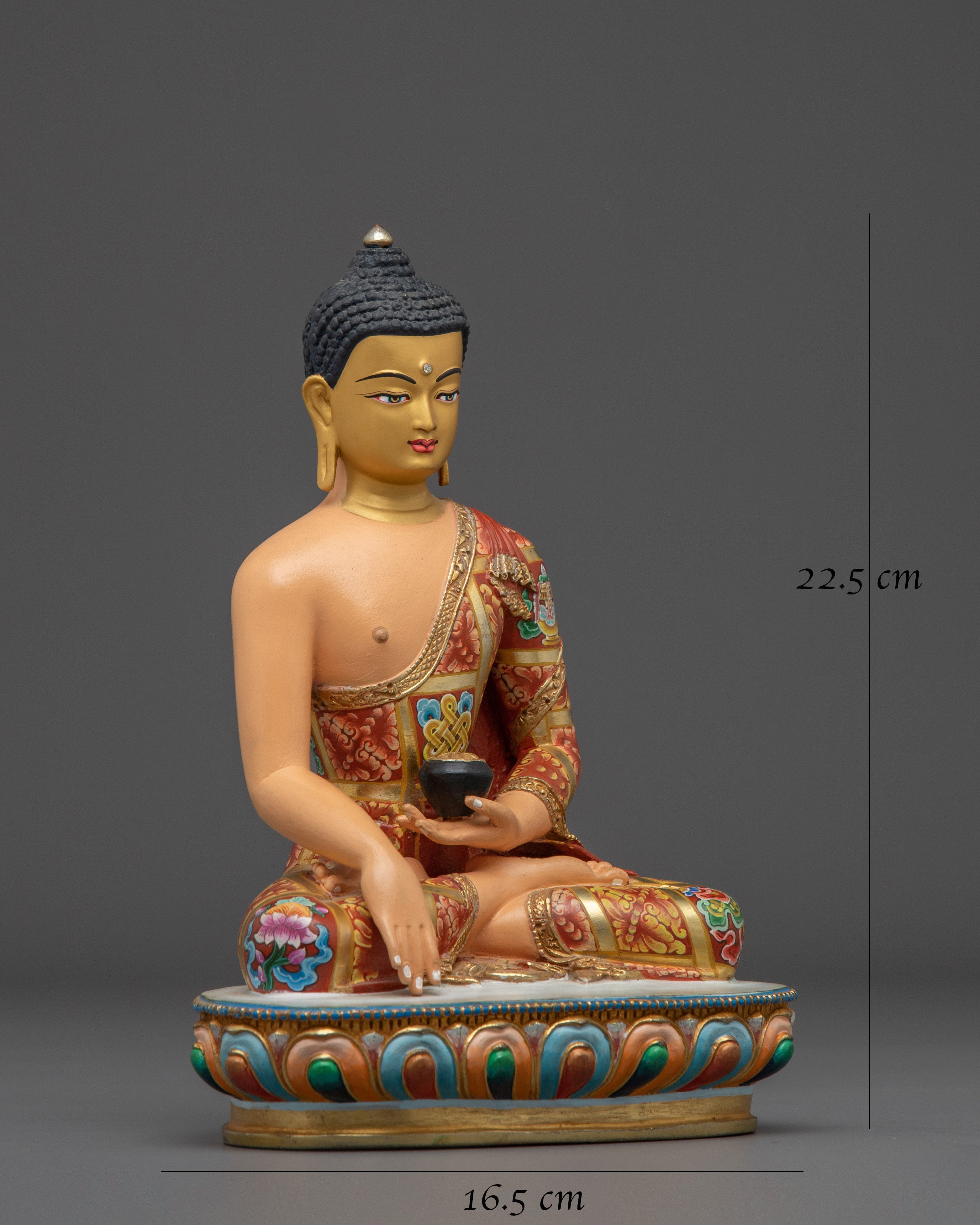 Handmade Shakyamuni Buddha Colorful Statue