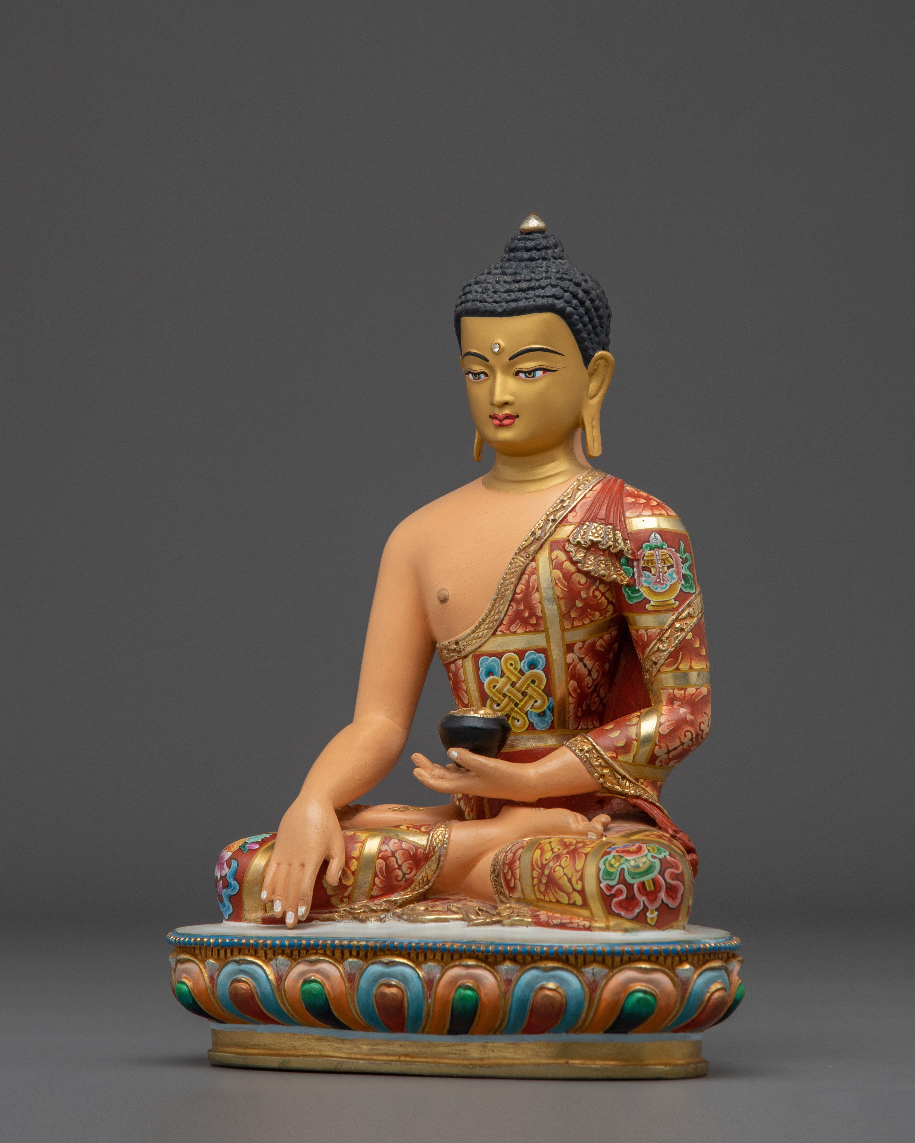 Handmade Shakyamuni Buddha Colorful Statue | Ideal for Spiritual Spaces