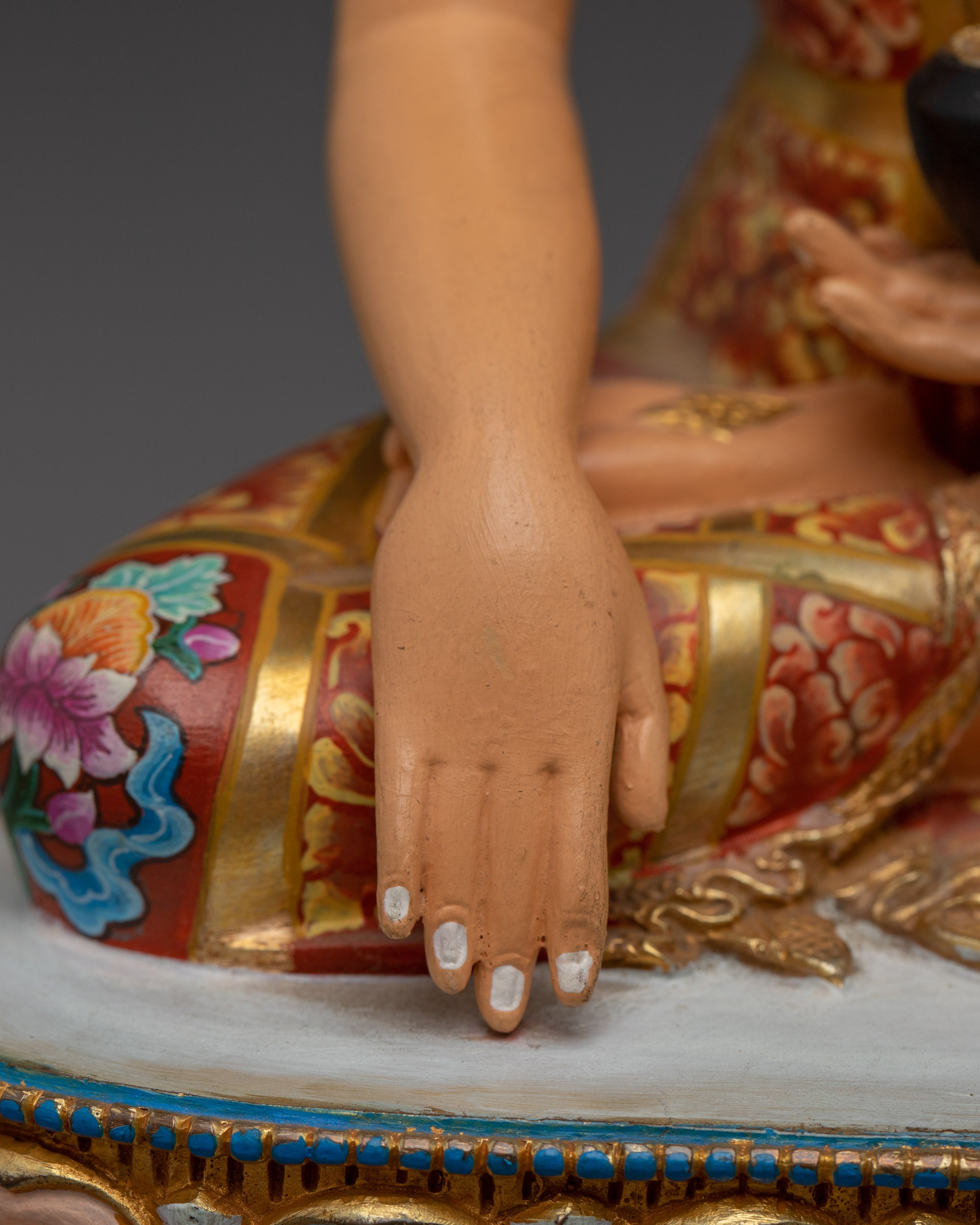 Handmade Shakyamuni Buddha Colorful Statue | Ideal for Spiritual Spaces