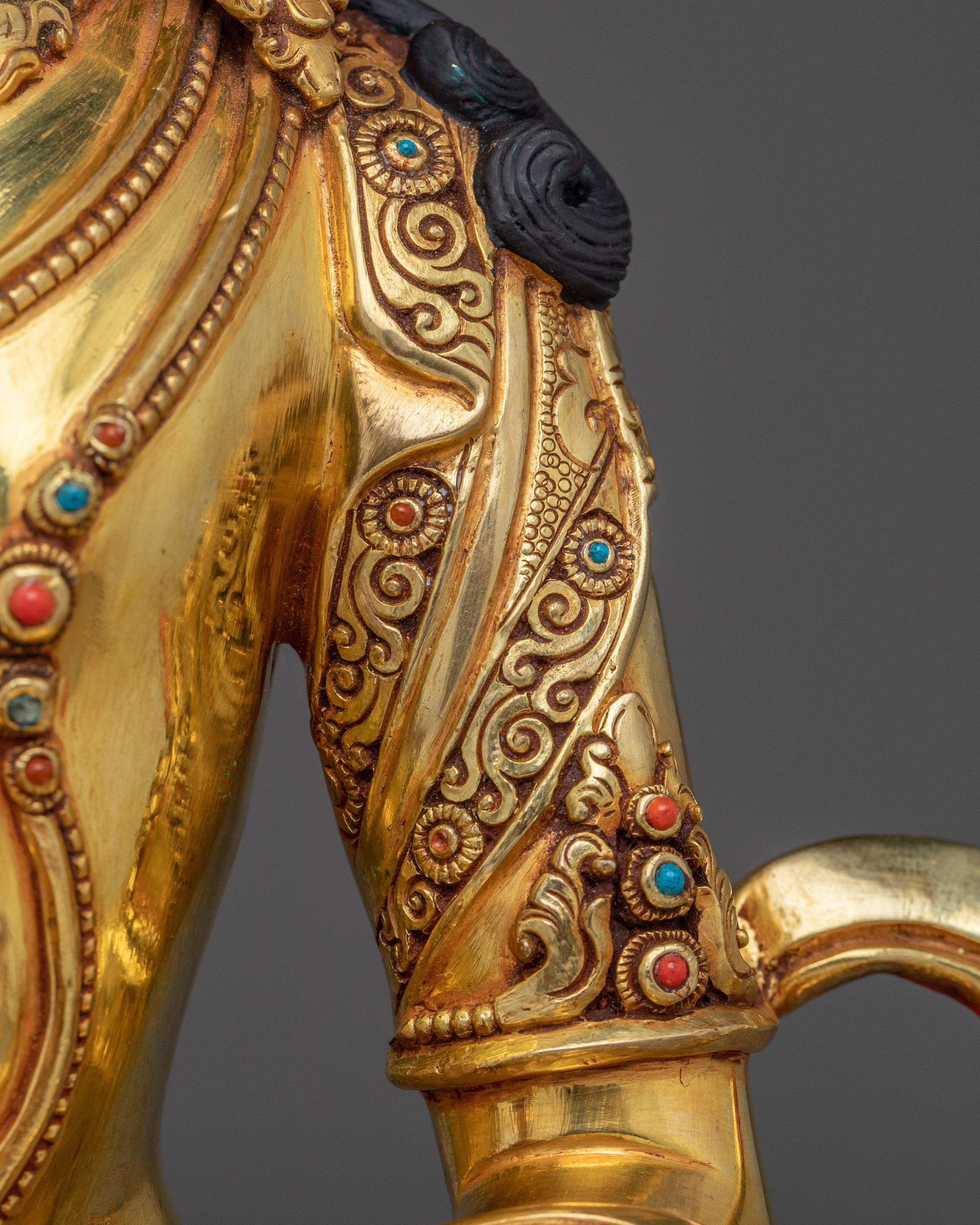 Golden Handmade Amitayus Sculpture | Himalayan Crafted Icon for Healing