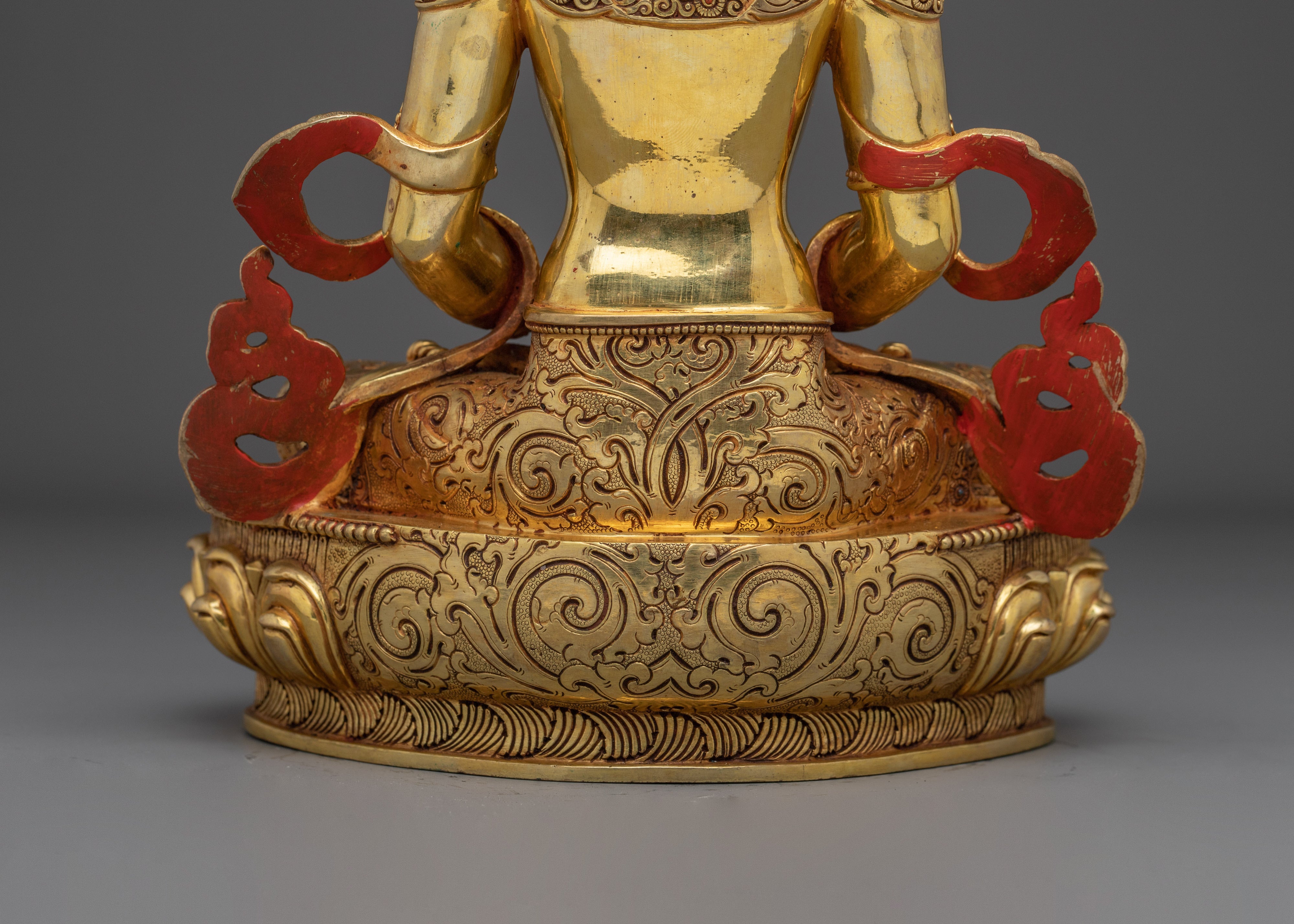 Golden Handmade Amitayus Sculpture | Himalayan Crafted Icon for Healing