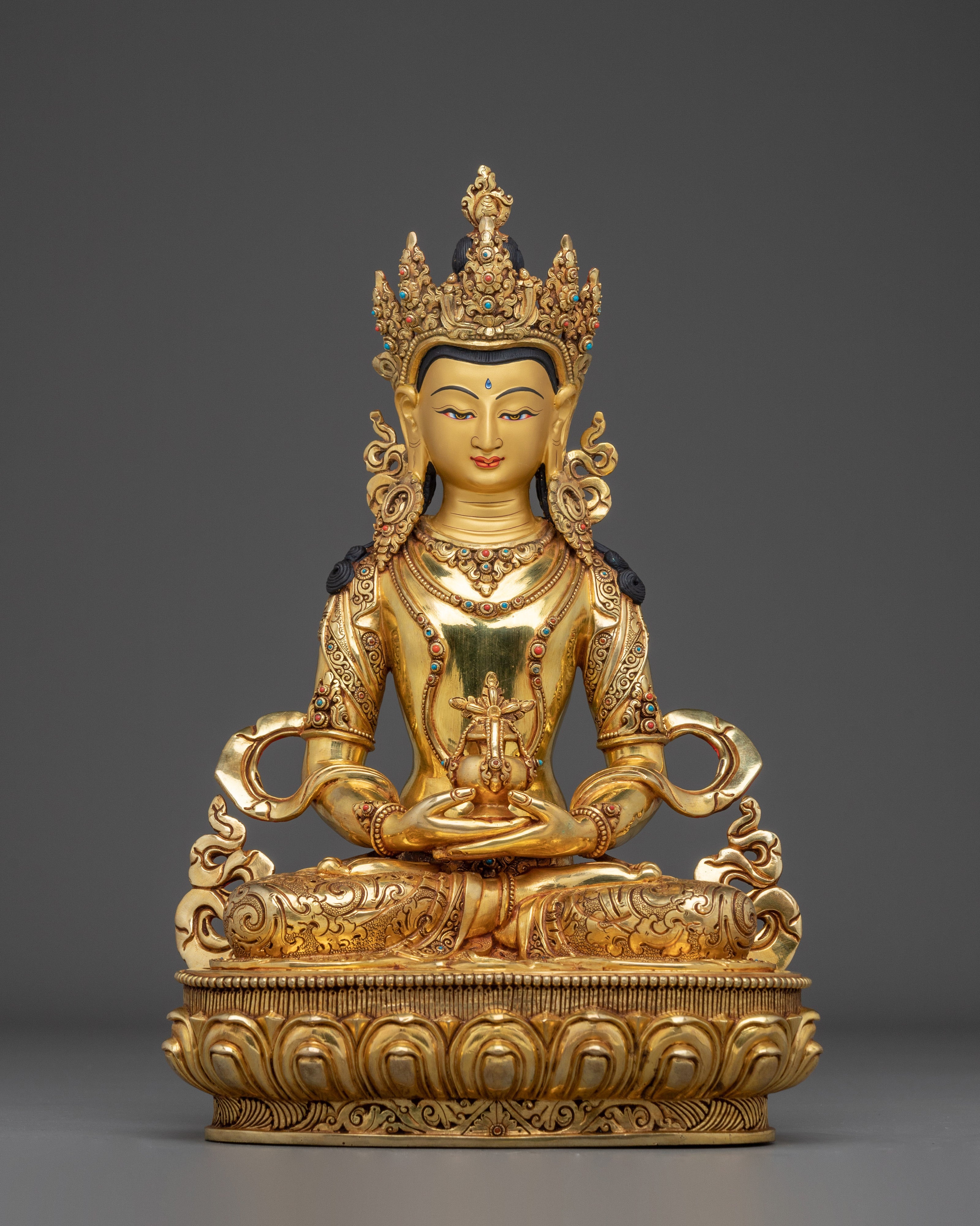 Golden Handmade Amitayus Sculpture